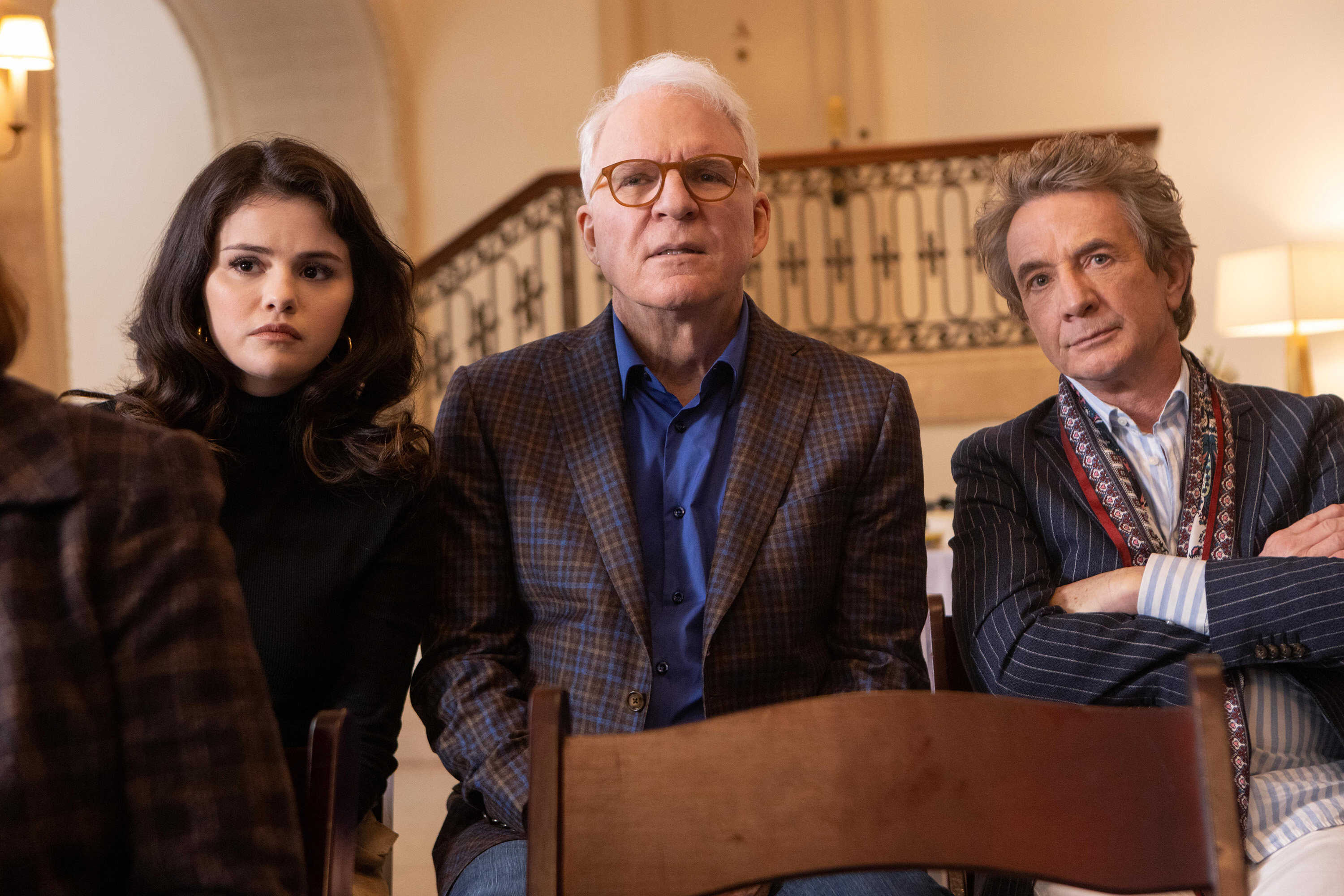 Selena Gomez, Steve Martin and Martin Short star in “Only Murders in the Building”. Photo: Hulu/TNS