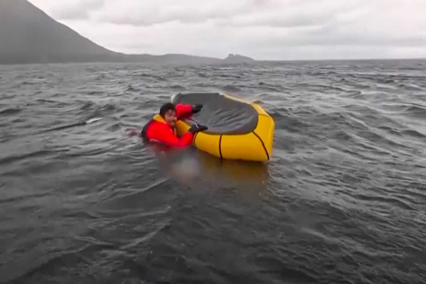 A kayaker in Chile was briefly swallowed by a humpback whale and then spat out unharmed, with the dramatic incident captured on video and going viral. Photo: AP