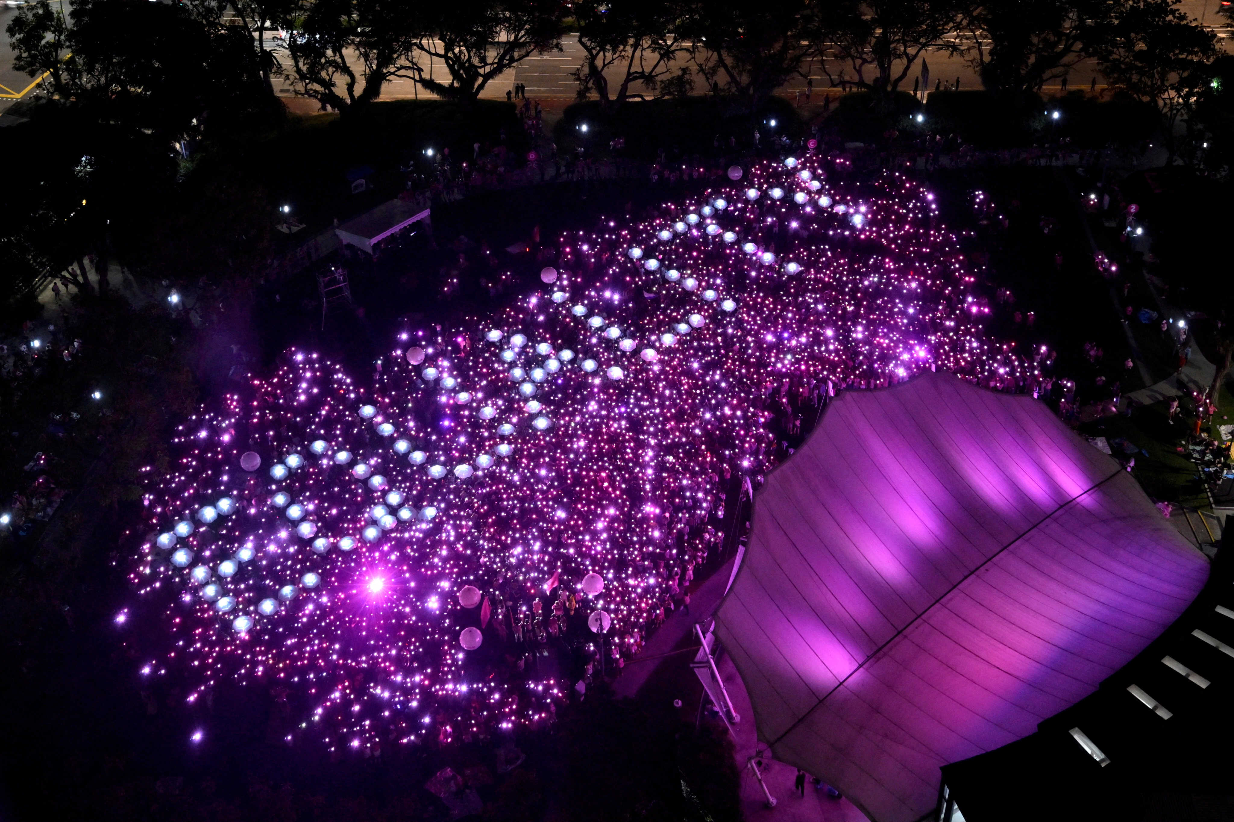 A gathering in support of the LGBTQ community in Singapore. Photo: Reuters
