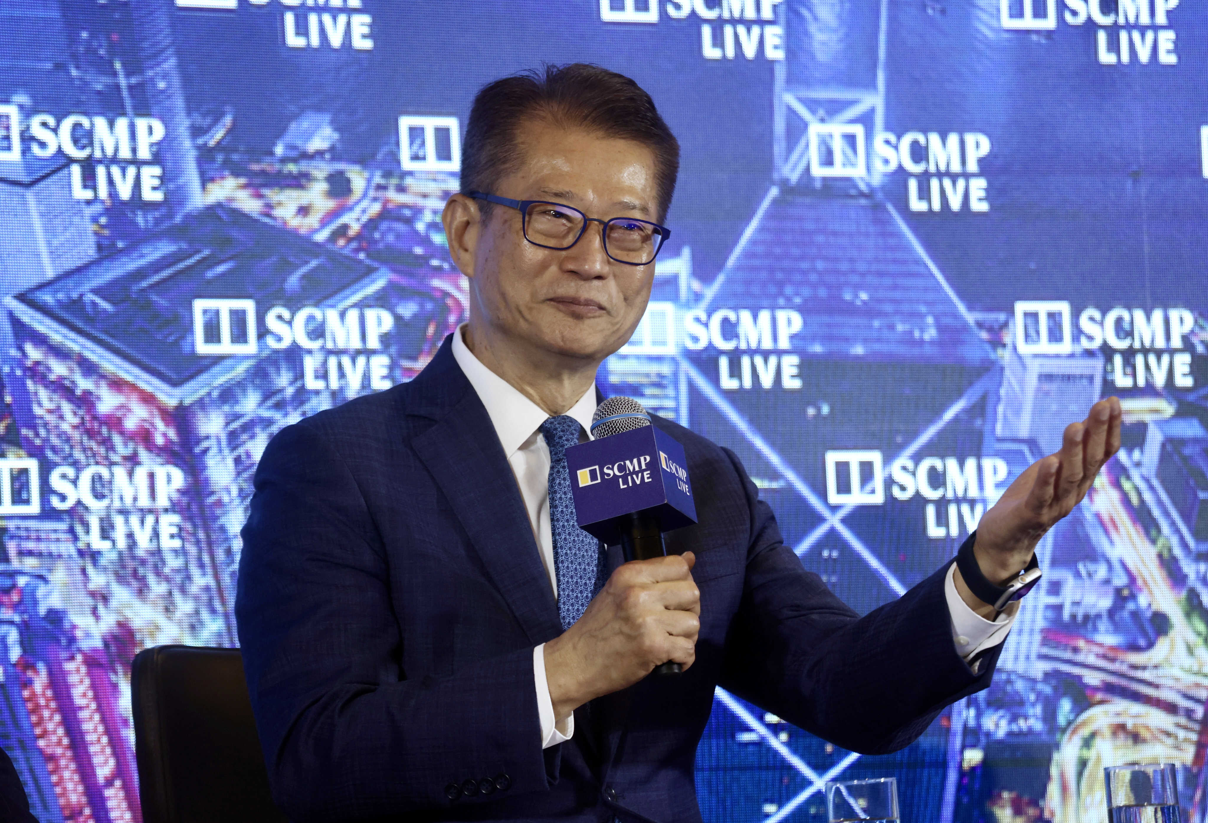 Financial Secretary Paul Chan Mo-po speaks at the Redefine Hong Kong Series 2025: Budget Edition SCMP Live event on March 3, 2025. Photo: Jonathan Wong