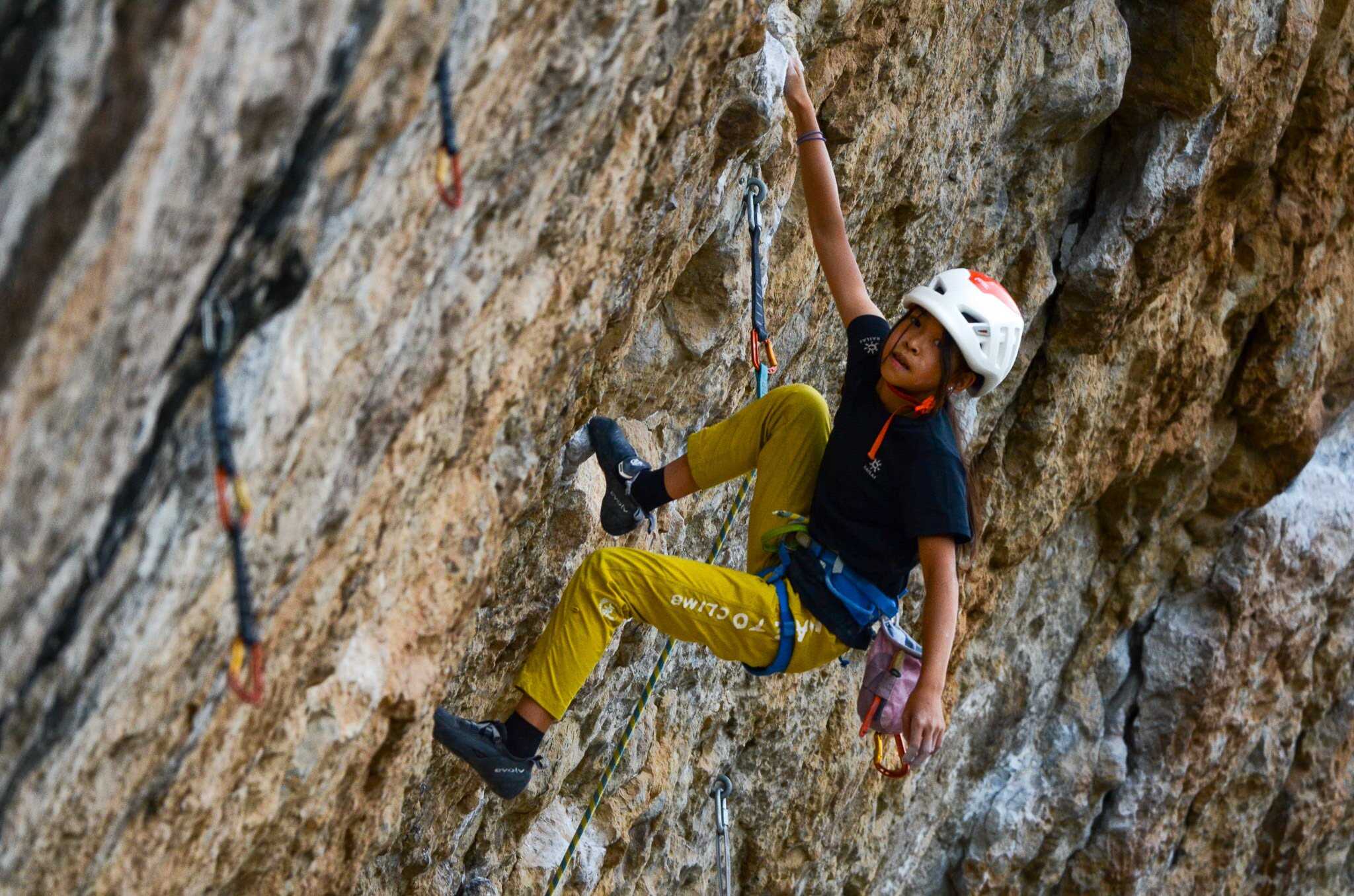 Veronica Chik during her trip to Catalonia, Spain, to tackle the Fish Eye route in the hills of Oliana. Photo: Handout