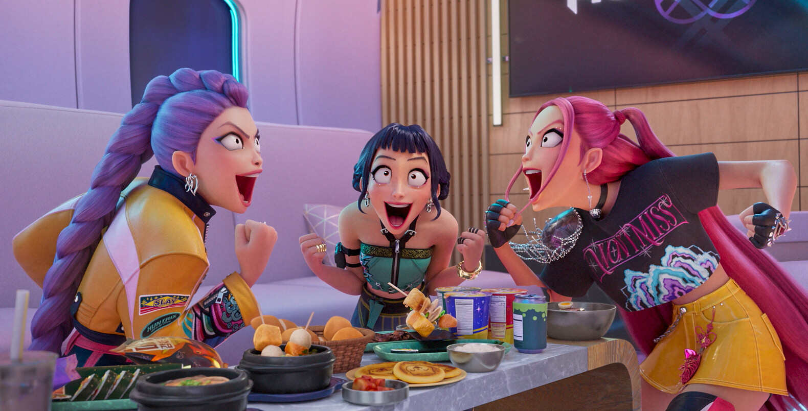 “KPop Demon Hunters” blends K-pop, Korean
folklore and vibrant animation. Photo: Netflix via AP