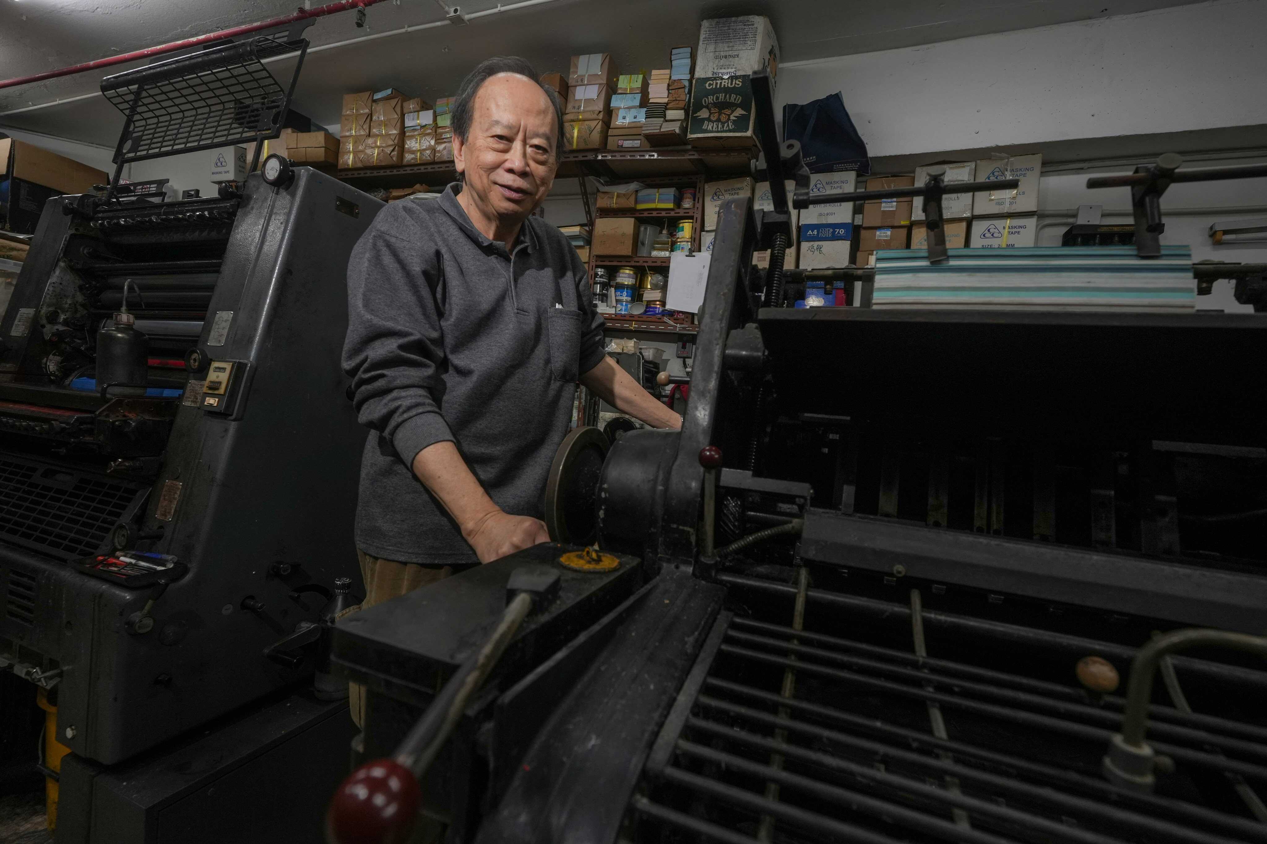 Elderly printer Leung Kwok-hung preserves movable type heritage through workshops, aiming to correct historical inaccuracies and sustain the craft. Photo: Sun Yeung
