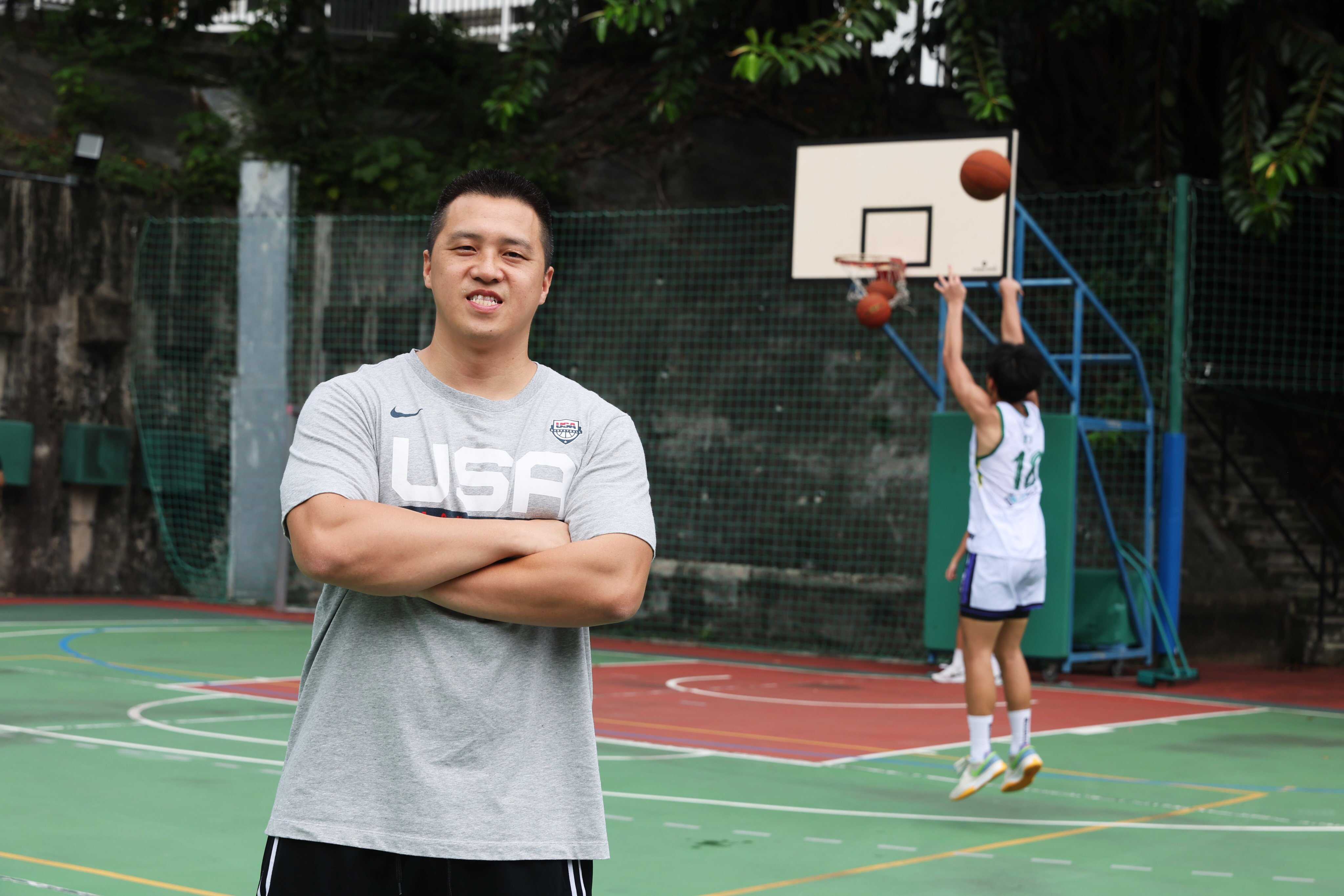 Lee Ki, a former professional basketball player, poses for a picture at ELCHK Lutheran Secondary School. Photo: Edmond So