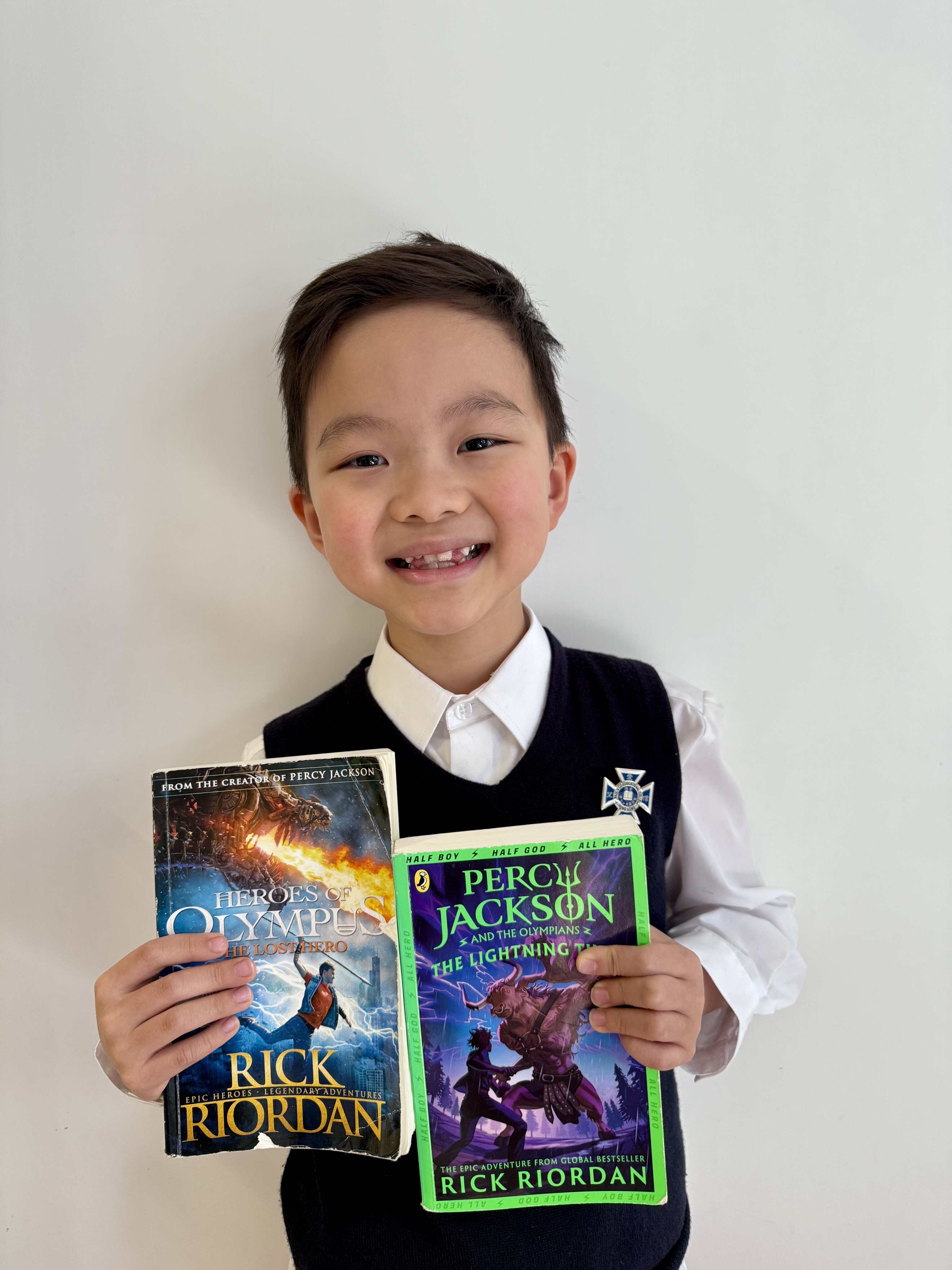 Nathaniel Eli Cheng loves Rick Riordan’s Camp Half-Blood Chronicles, which includes the ‘Percy Jackson & the Olympians’ and ‘The Heroes of Olympus’ series. Photo: Handout