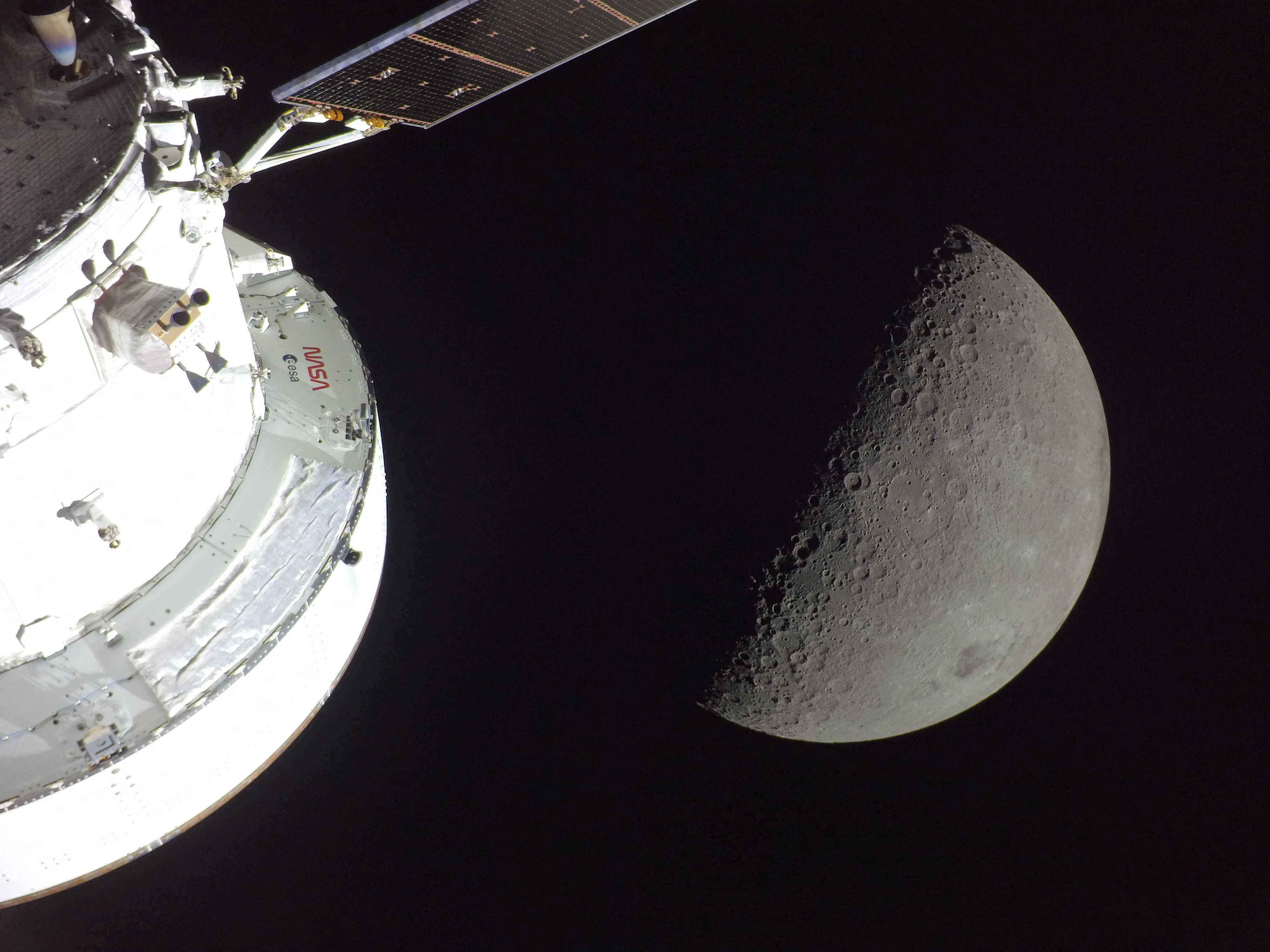 A view of Nasa’s Orion spacecraft during the Artemis II crew’s fly-by of the moon on April 6, 2026. Photo: Nasa/Handout via Reuters