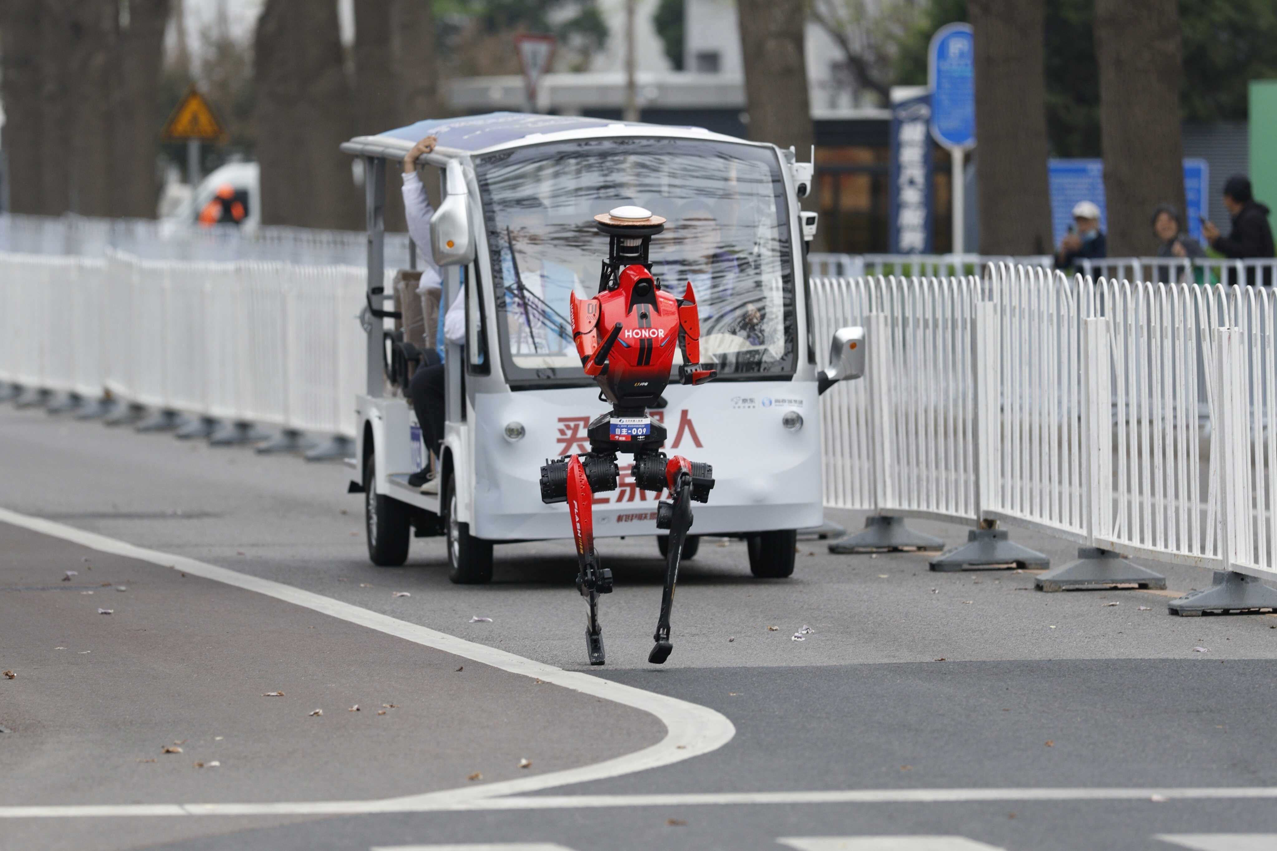 Shandian is a humanoid robot that won a half-marathon in Beijing. Photo: EPA