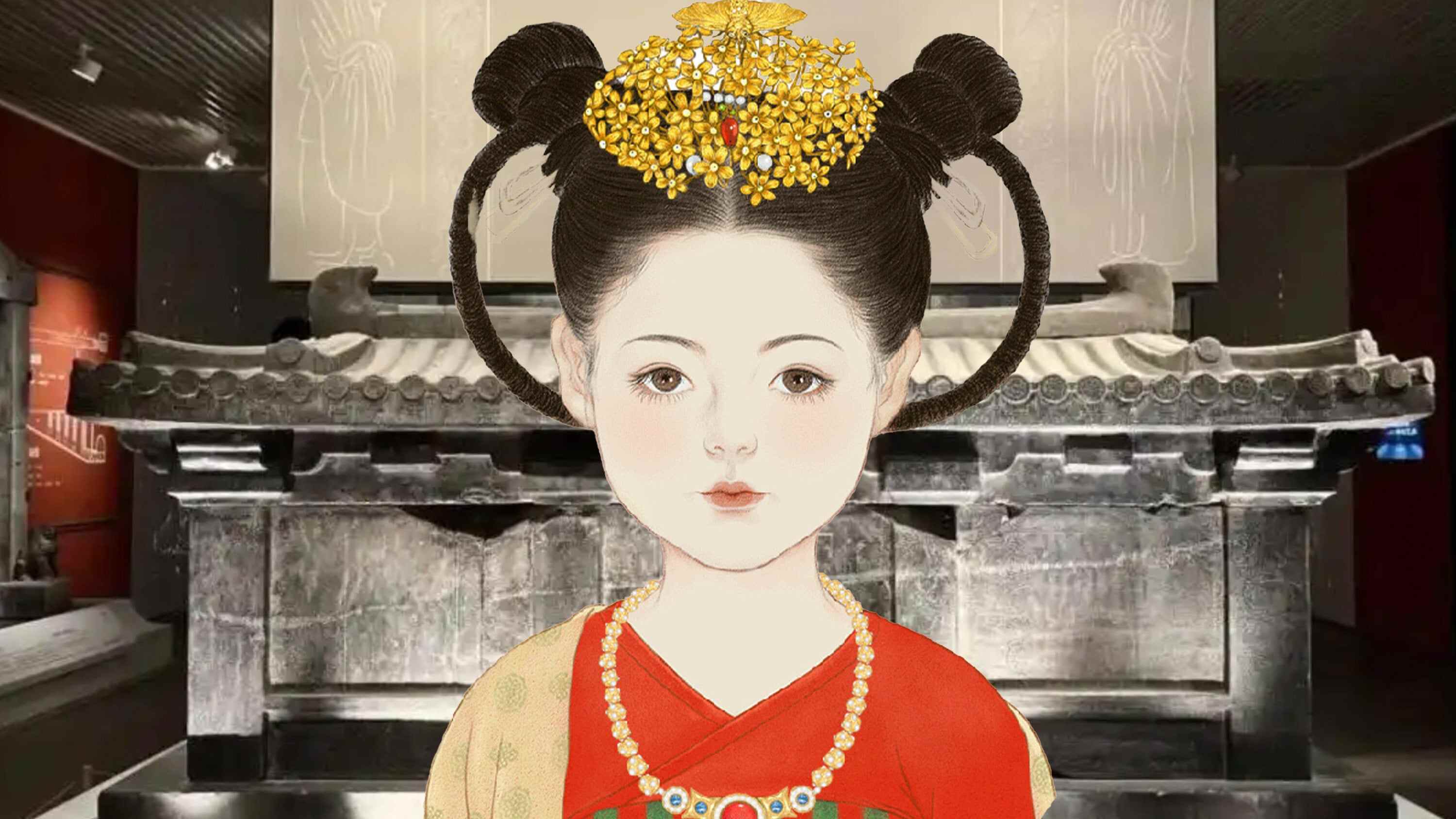 A Sui dynasty girl, remembered as “China’s most pampered child”, died at just nine years old. Photo: SCMP composite/Baidu/Xian Beilin Museum