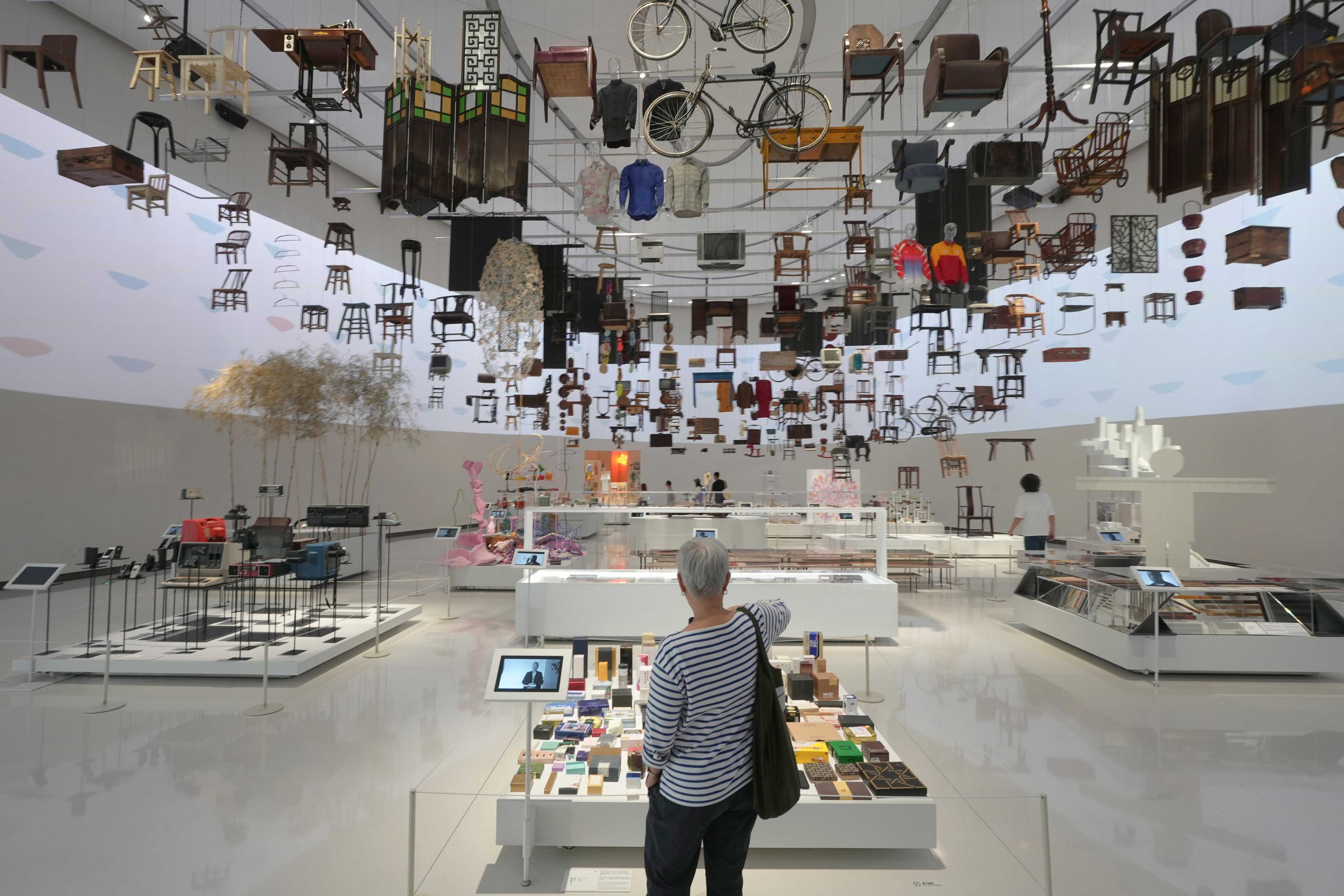 Visitors at the “Design100: Design People Life” exhibition in Shenzhen Bay Culture Square. Photo: Sun Yeung