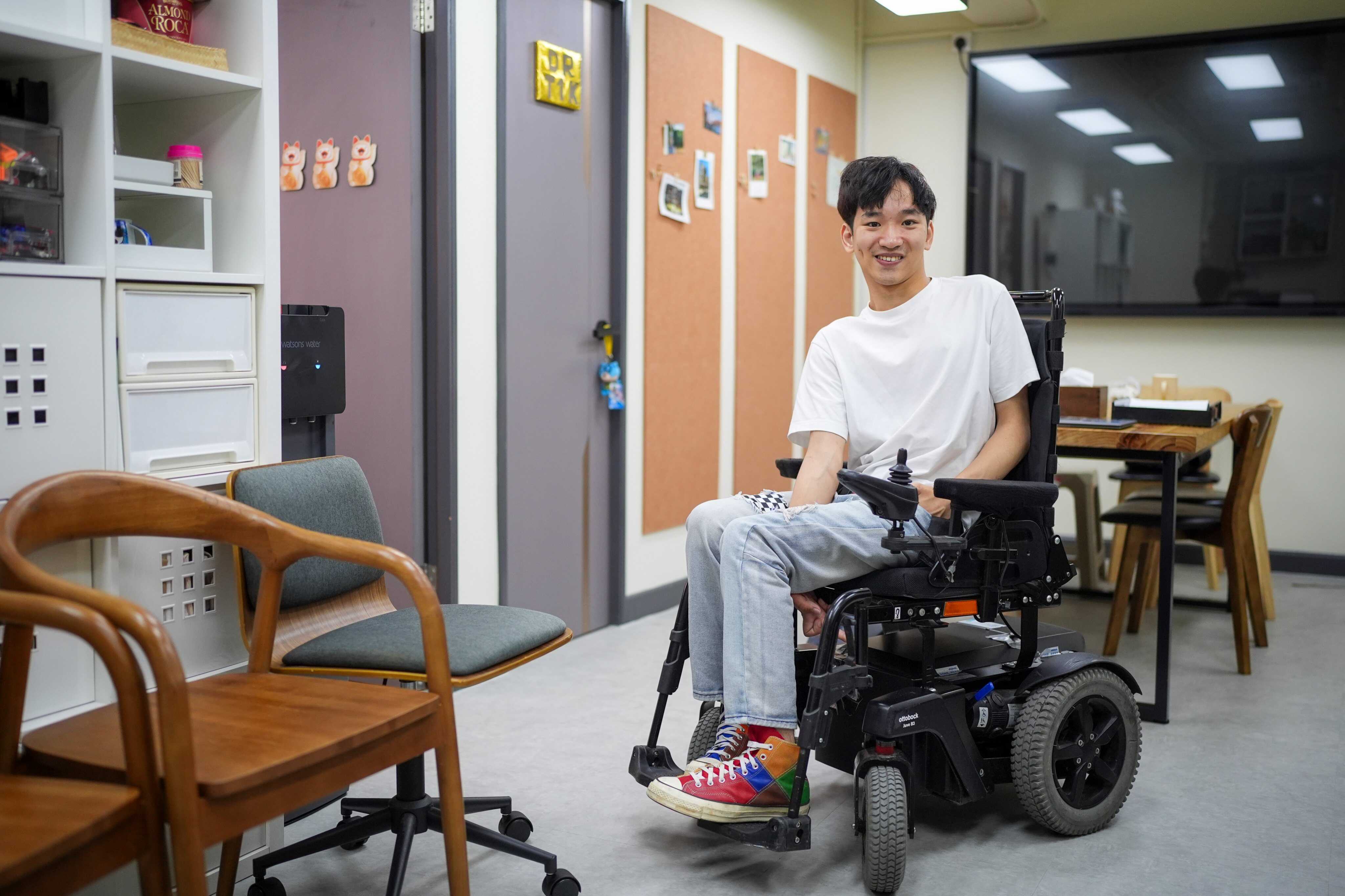 Raymond Lau Pak-hei, 25, an administrative assistant with cerebral palsy, was dismissed from a fitness centre after nine months of employment. Photo: Elson Li