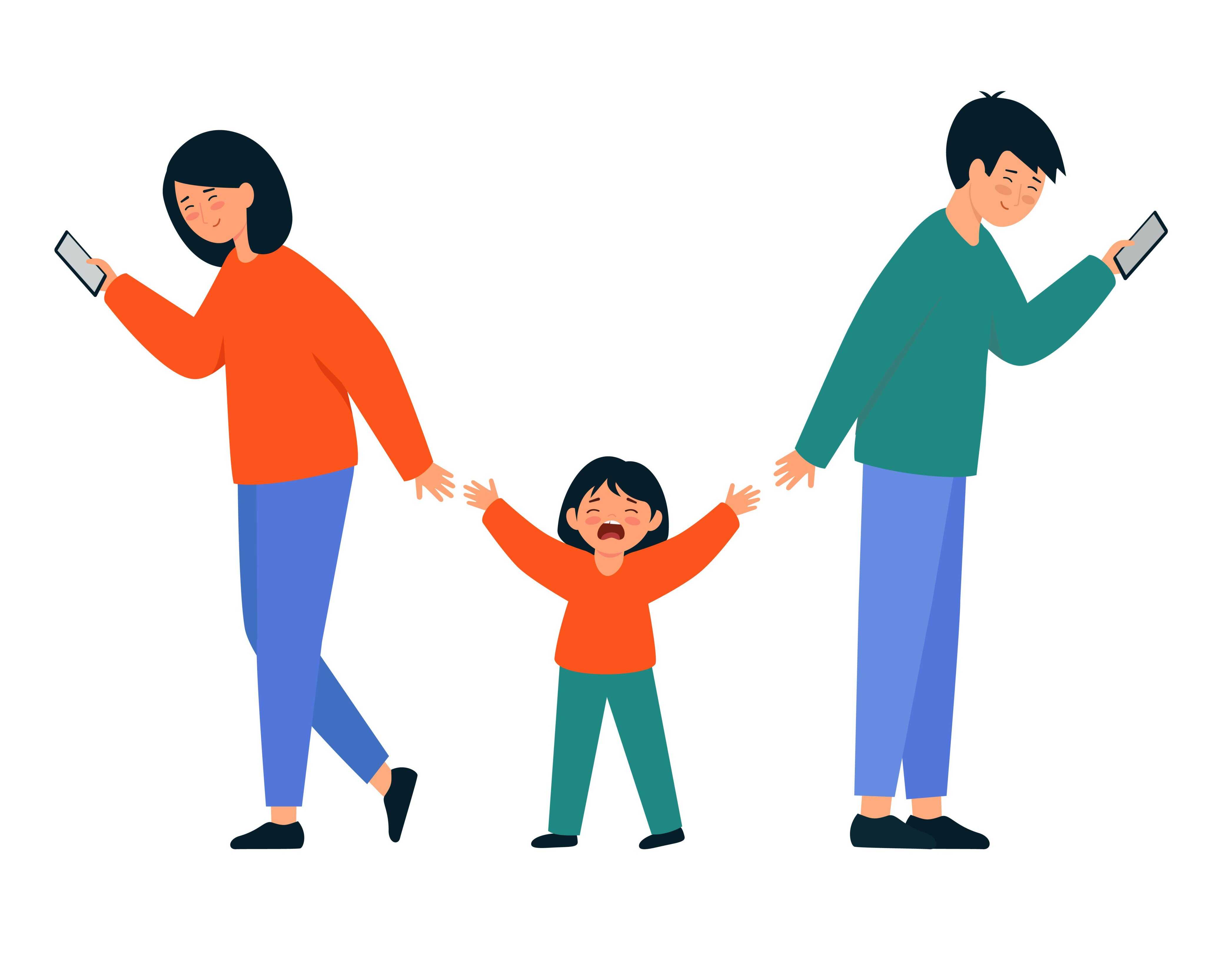 Whether intentional or not, it’s not fair for your parents to neglect you, especially in favour of their phones. Photo: Shutterstock