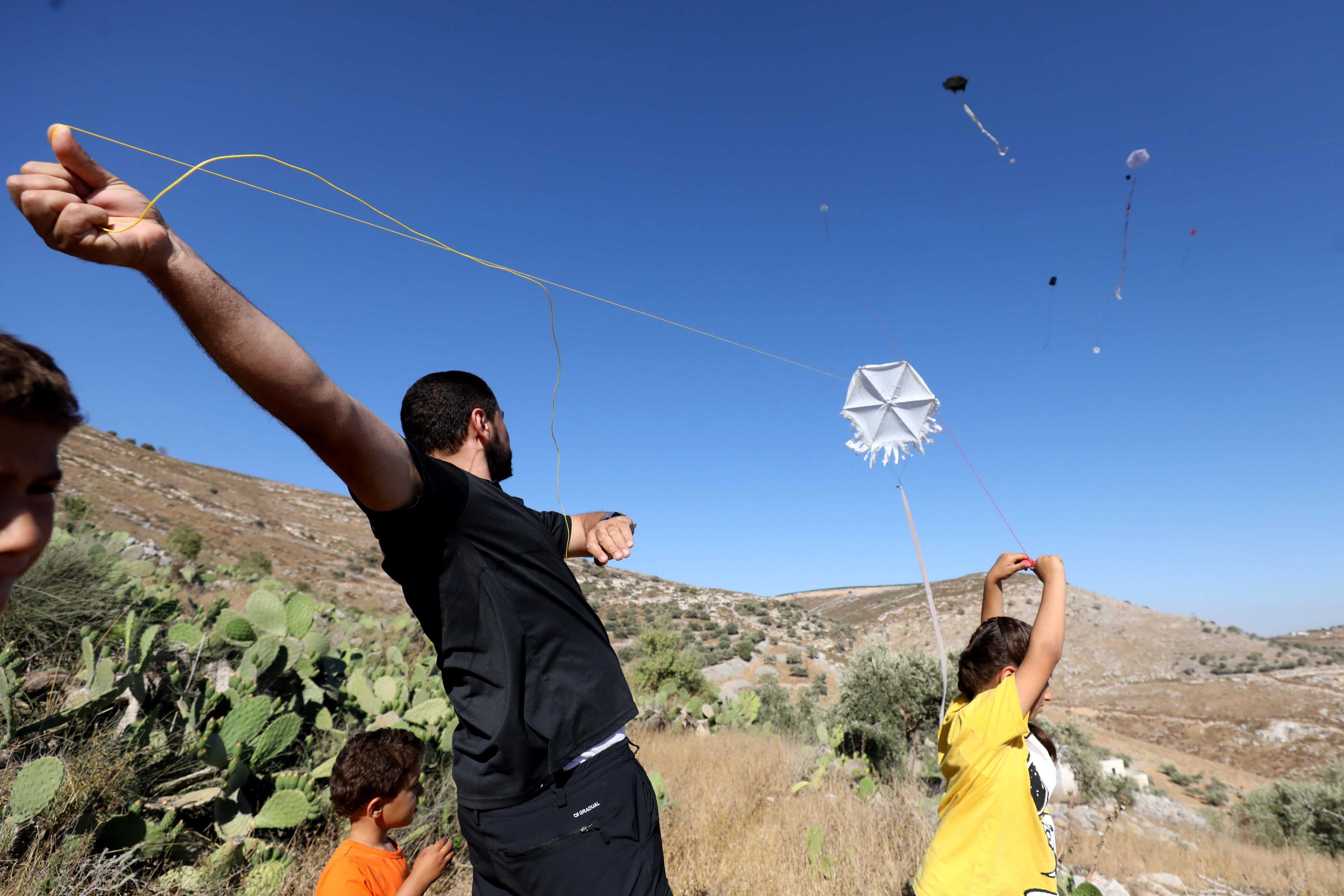 A kite festival in Burin, the West Bank, highlights the area's land disputes and increased violence by settlers. Photo: Xinhua