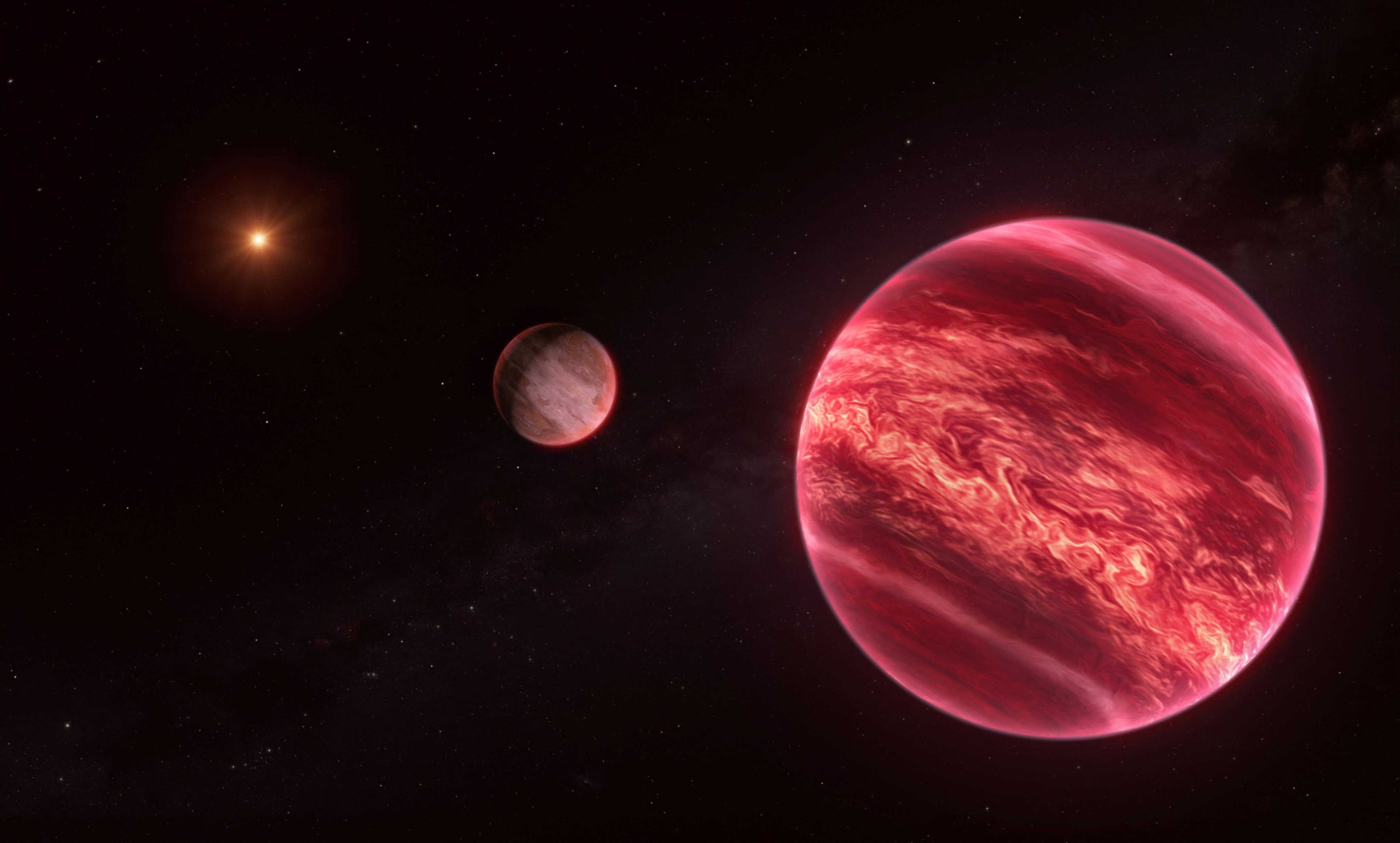 An artist’s impression of the system around the star CD-35 2722, with the newly found moon-like object at the centre. This new object, found with ESO’s Very Large Telescope, is difficult to label. It behaves like a moon in the sense that it orbits an object that orbits a star. But this ‘moon’ is massive enough to be a planet, and the object it orbits, a brown dwarf, is neither a planet nor a star. Photo: Reuters