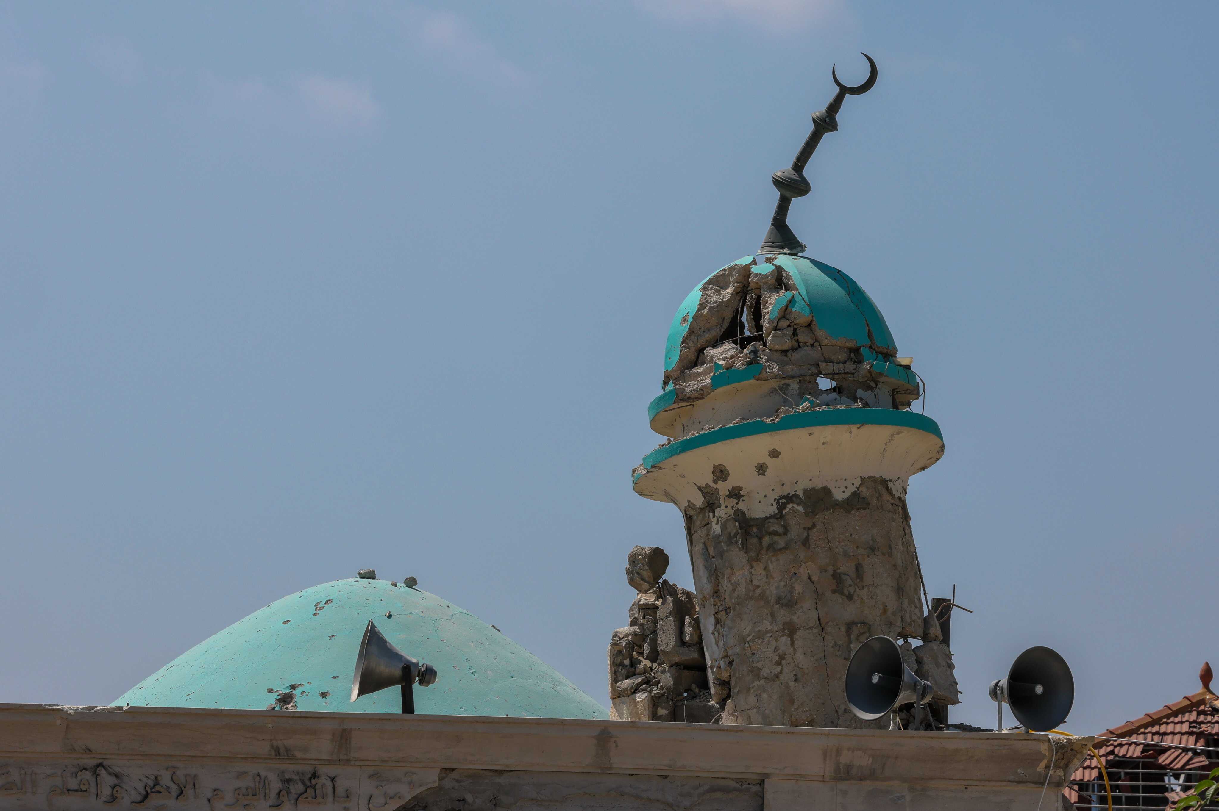 A damaged mosque in the village of Zawtar al-Gharbiyeh in southern Lebanon, August 13, 2026. Photo: EPA