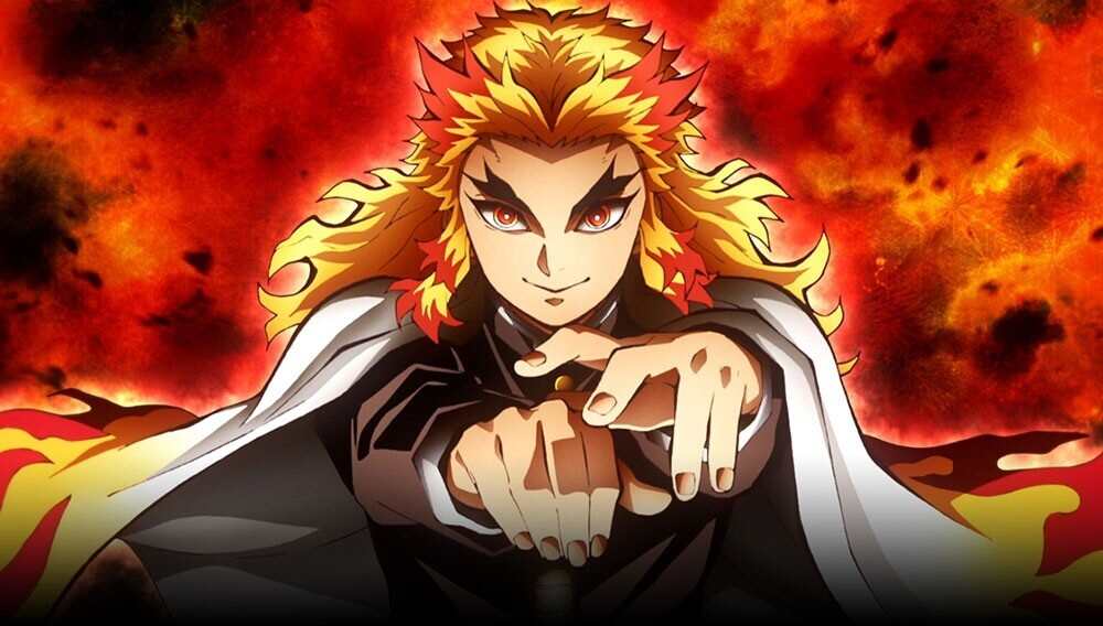 As a Flame Hashira, an elite warrior, Kyojuro Rengoku uses his flame-breathing fighting style against the demon Akaza. Photo: Toho