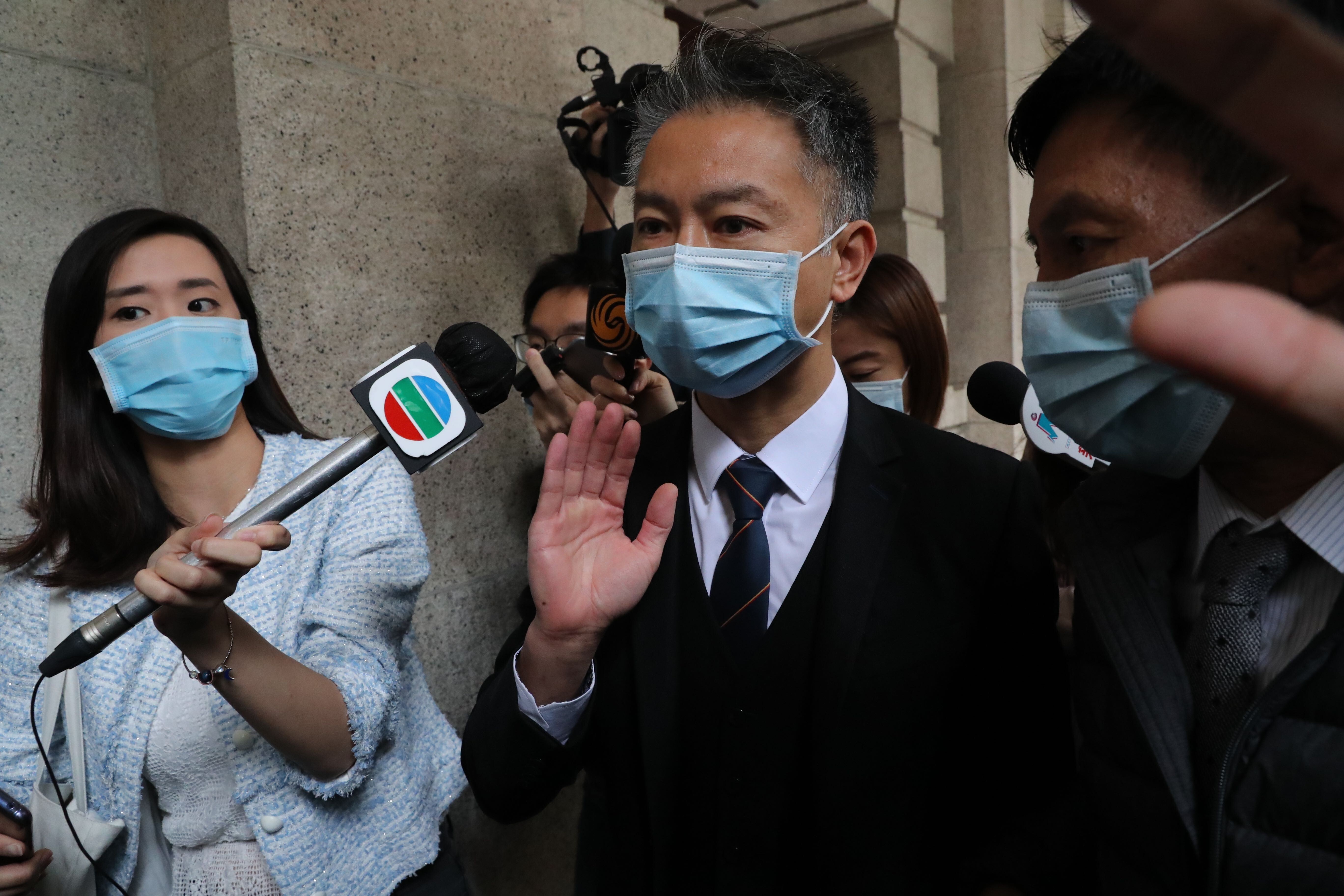 Chief Inspector Wong Cho-shing leaves court on Tuesday. 
