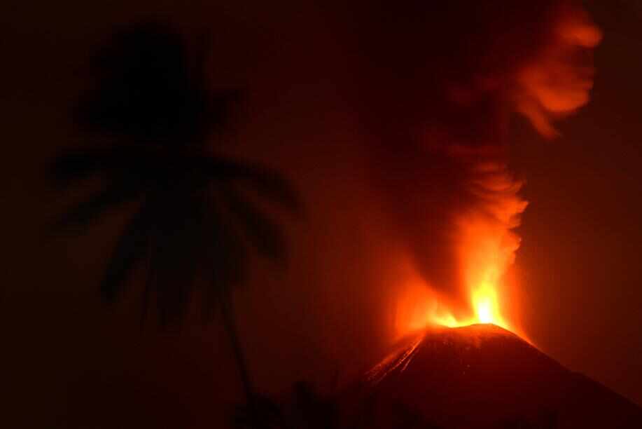 Mount Soputan is about 900km away from the area affected by the quake and tsunami.