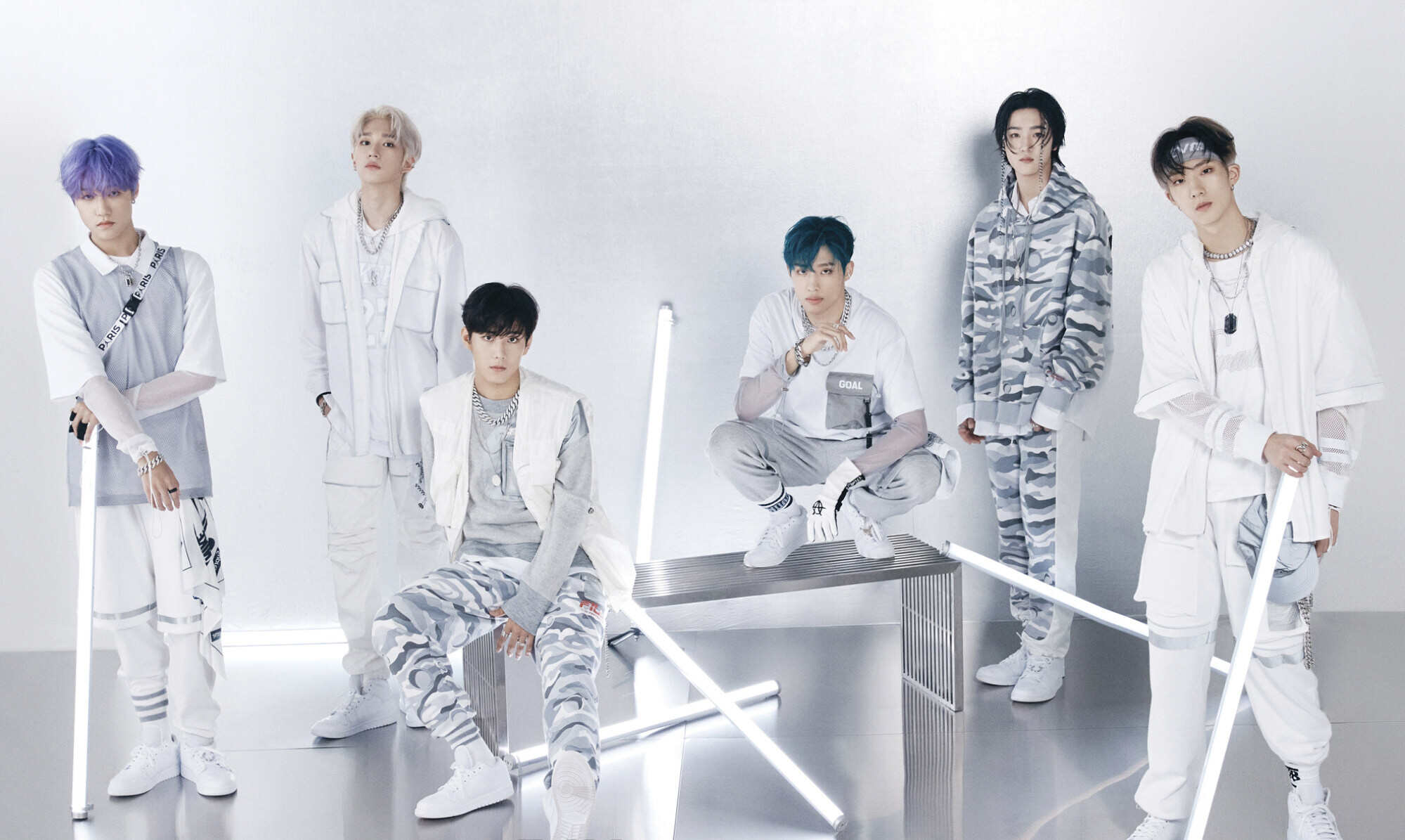 K-pop band P1Harmony’s members Jongseob (from left), Theo, Intak, Keeho, Soul and Jiung. Photo: FNC Entertainment