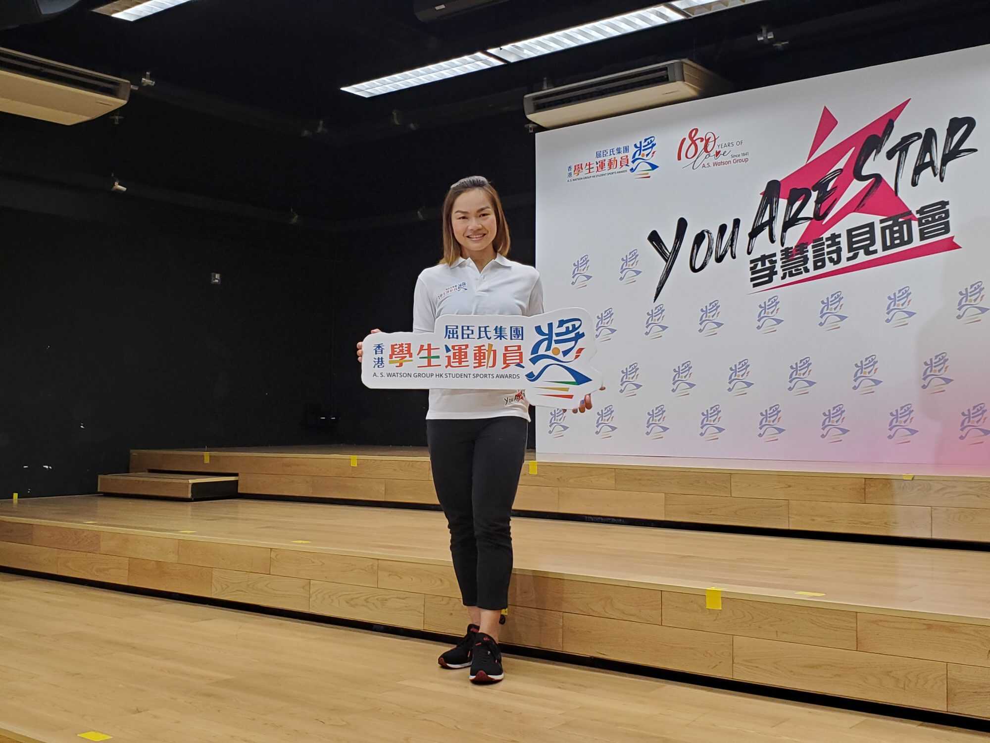 Sarah Lee Wai-sze pictured at Hong Kong Baptist University Affiliated School Wong Kam Fai Secondary and Primary School, where she gave advice to student athletes. Photo: SCMP/ Sue Ng