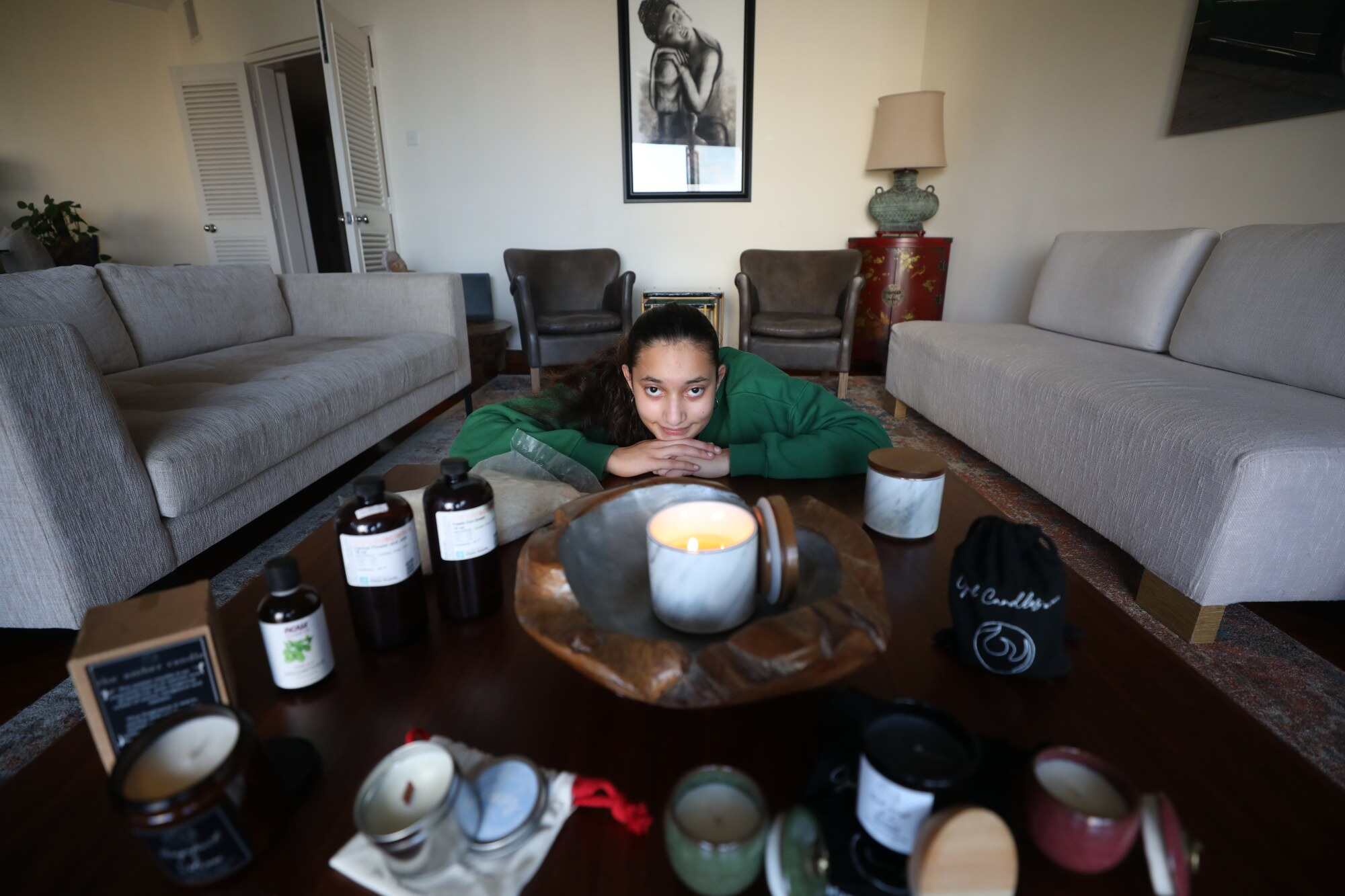 So far, Mahi Ghia has launched eight collections and sold more than 300 candles. Photo: Xiaomei Chen