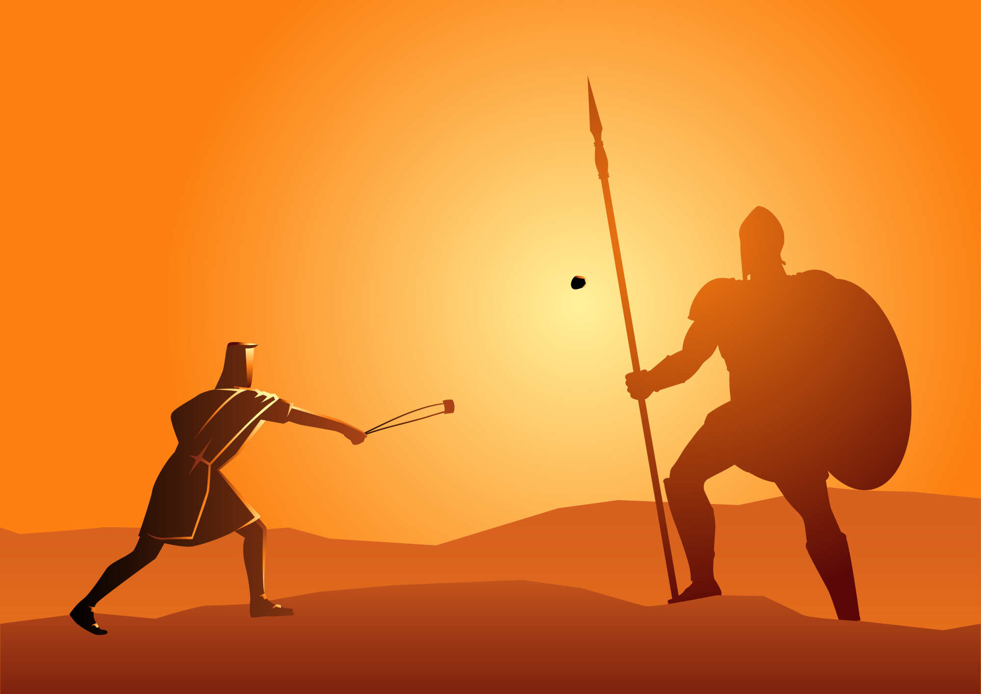 The term “David vs Goliath” is meant to describe the little guy beating the big guy in a fight. Photo: Shutterstock