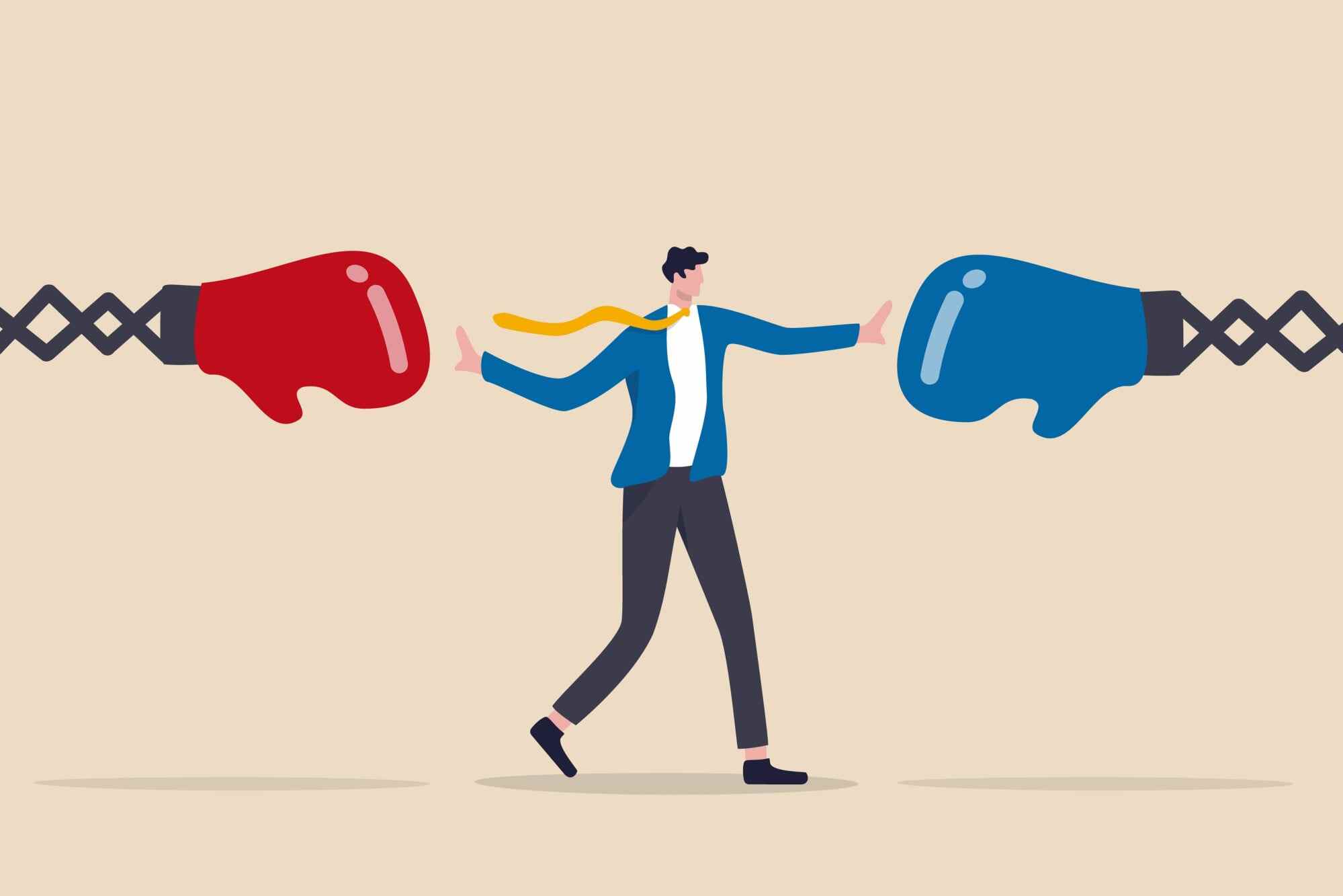Being the mediator for friends who are arguing can be so tough that it “grinds” your heart. Illustration: Shutterstock