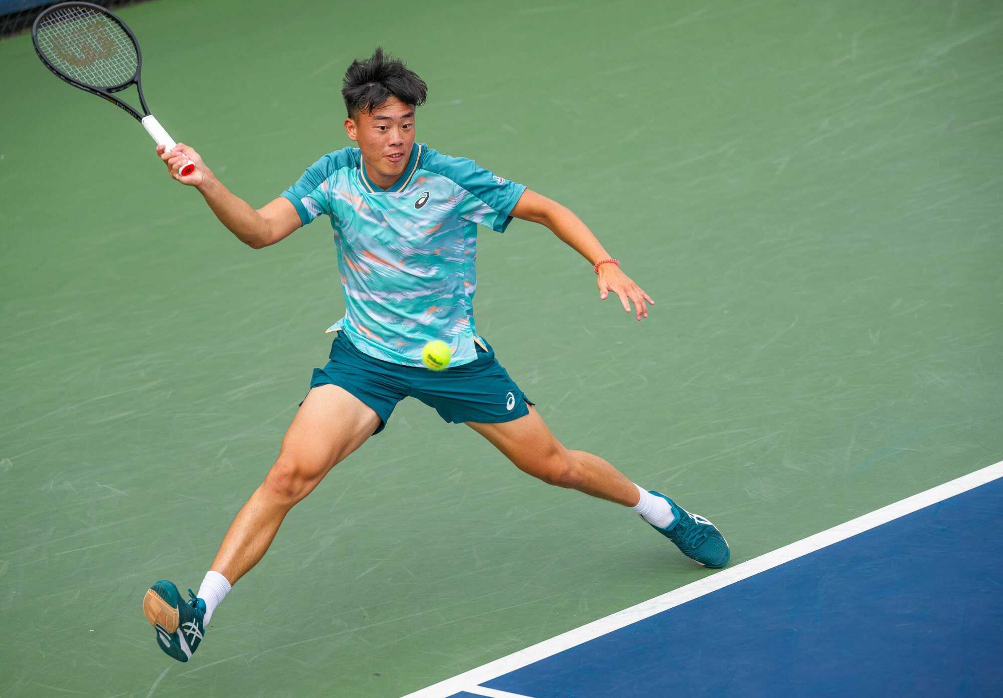 Coleman Wong plays a shot during the 2022 US Open. Photo: ArcK Images