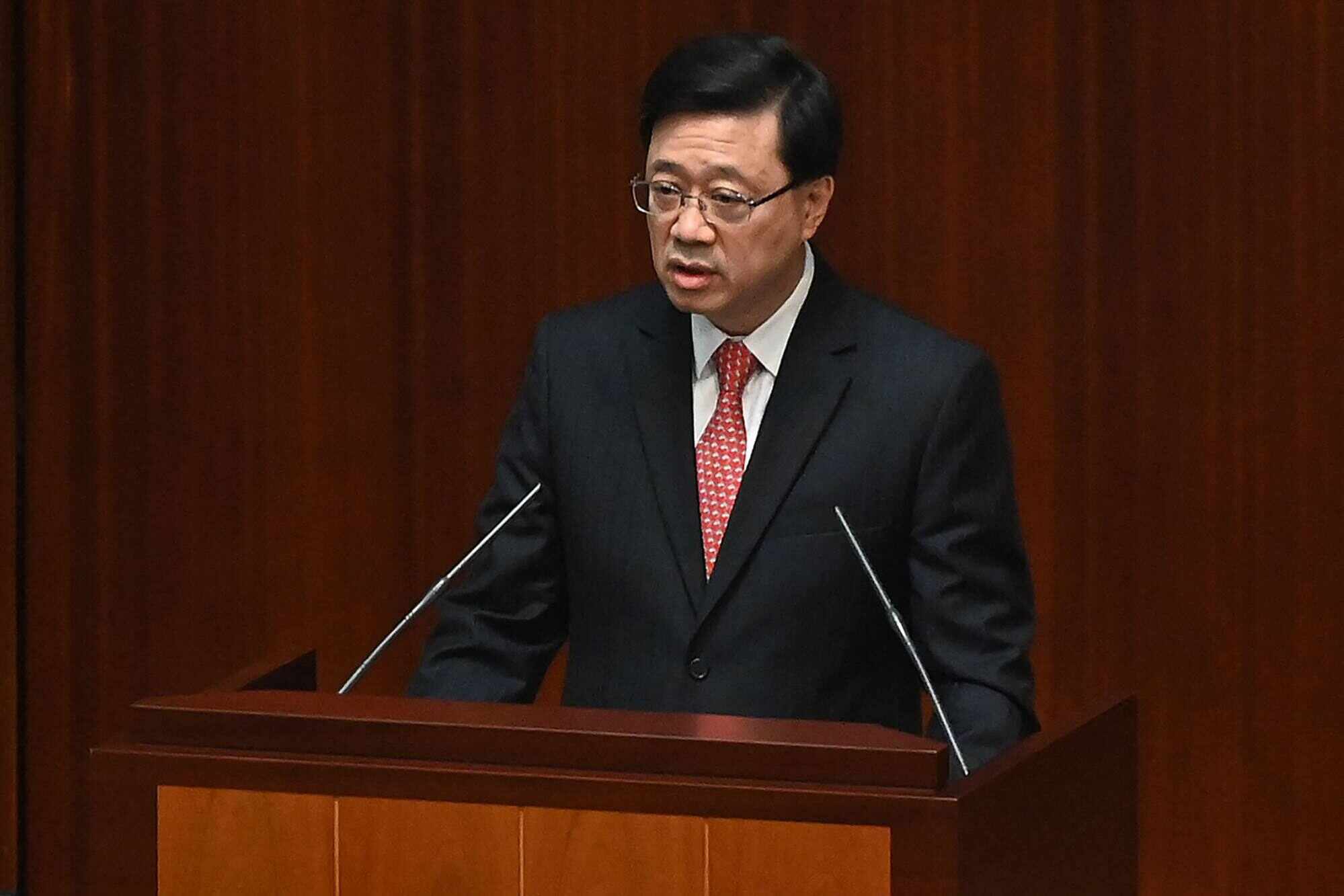 Chief Executive John Lee delivered his first policy address on October 19. Photo: AFP
