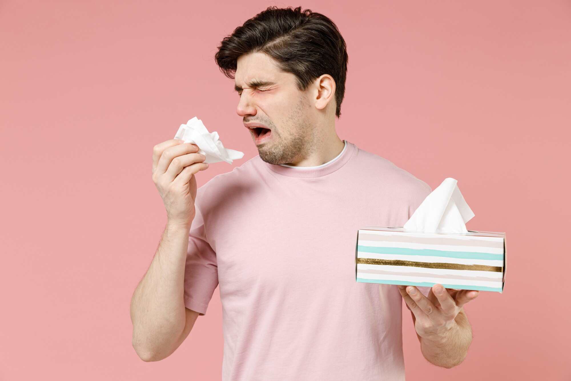 Sneezing and a runny nose could be symptoms of allergies. Photo: Shutterstock