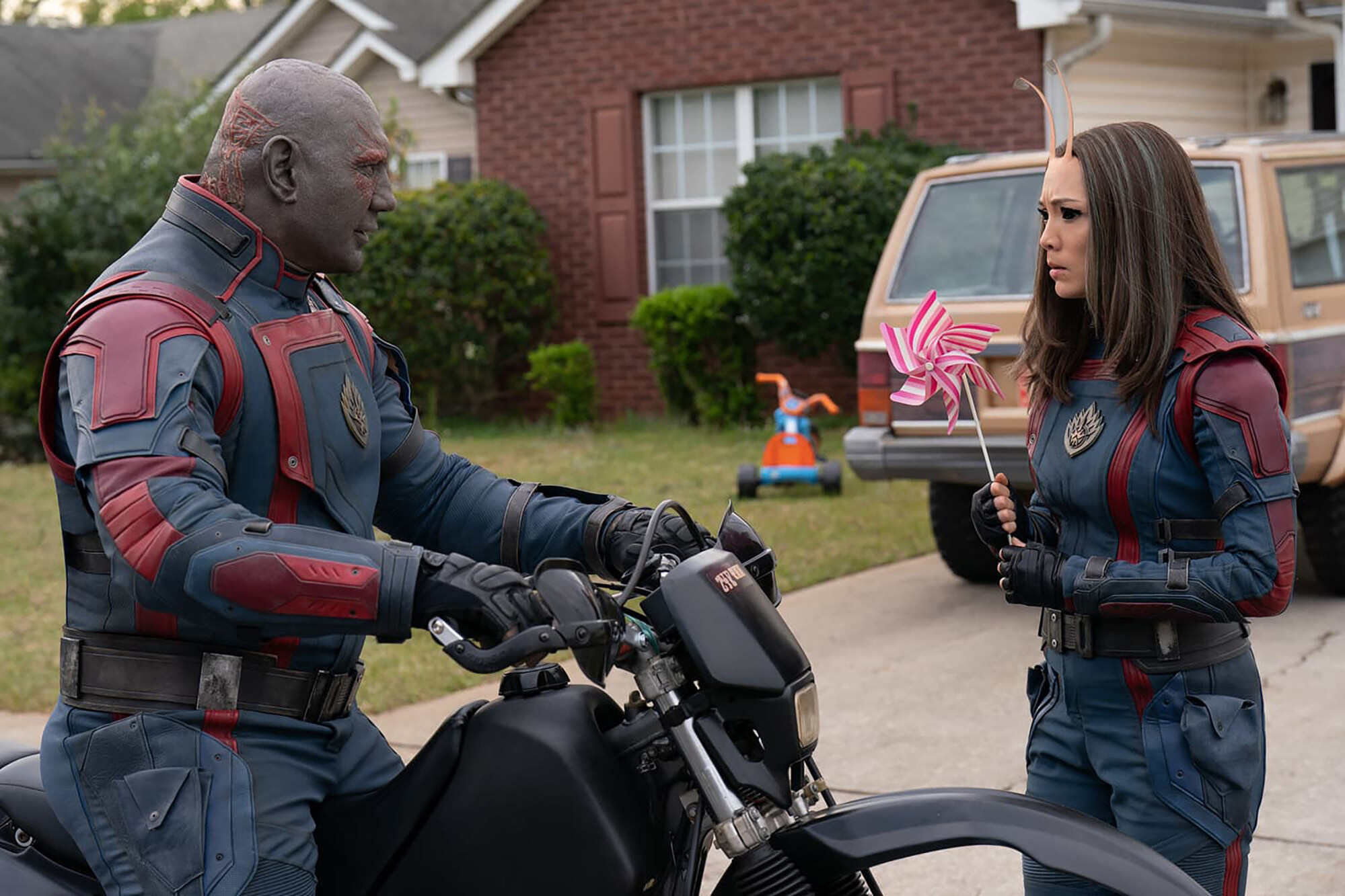 Dave Bautista (left) and Pom Klementieff play two of the members of the Guardians of the Galaxy. Photo: Marvel Studios