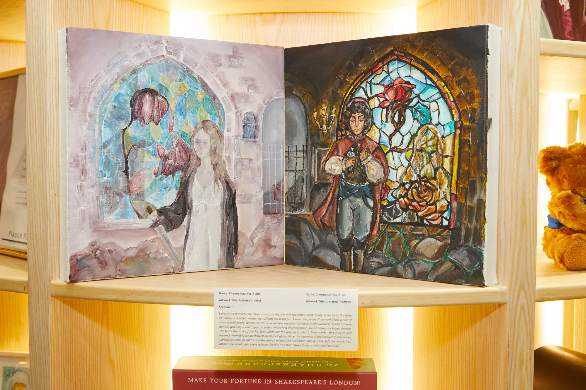 Students displayed art inspired by Shakespeare and his plays. Photo: Handout