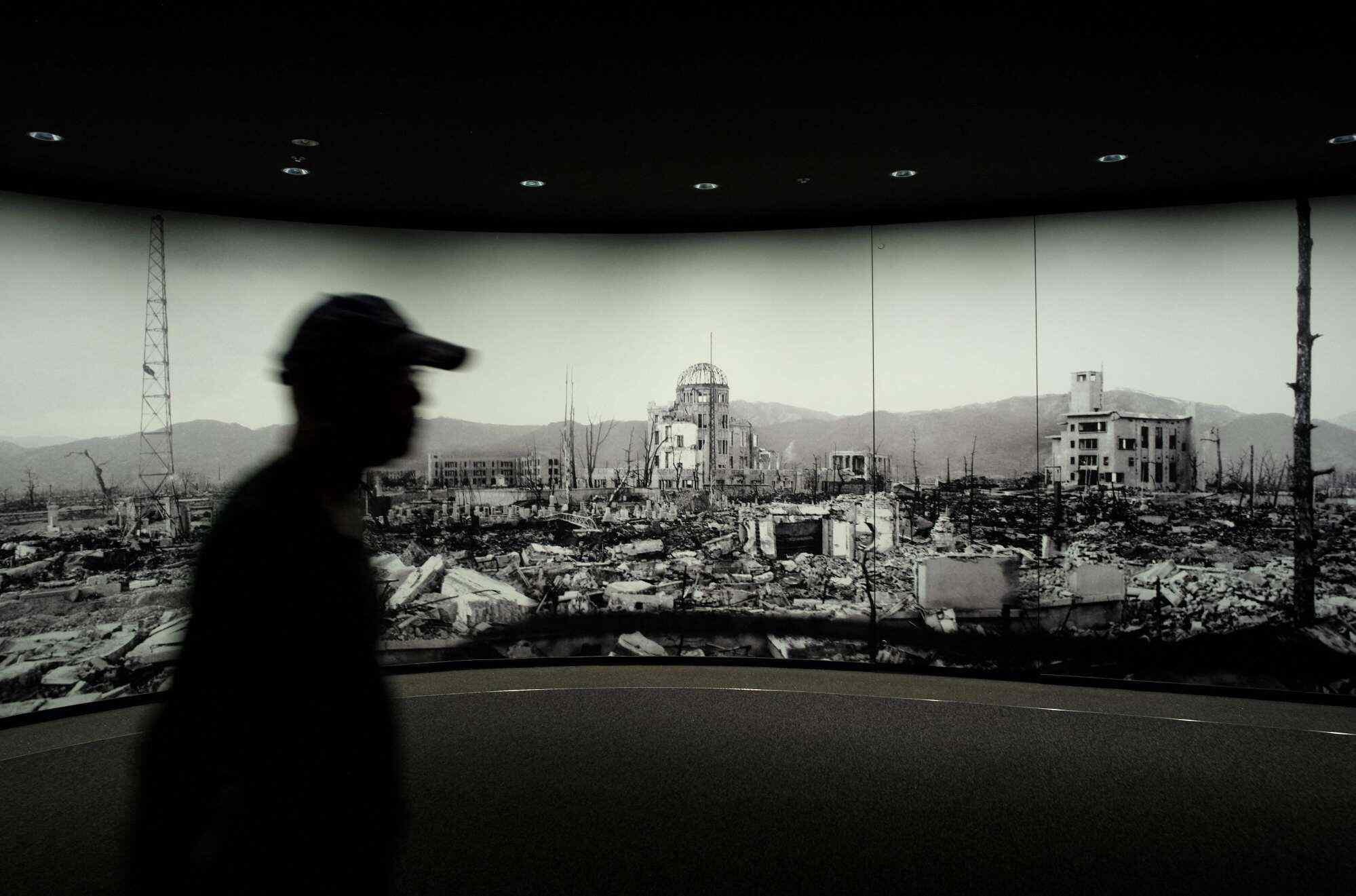 This photo taken on August 5, 2023 shows a man visiting the Hiroshima Peace Memorial Museum in Hiroshima, Japan, which was decimated by a nuclear bomb in WWII. Photo: AFP