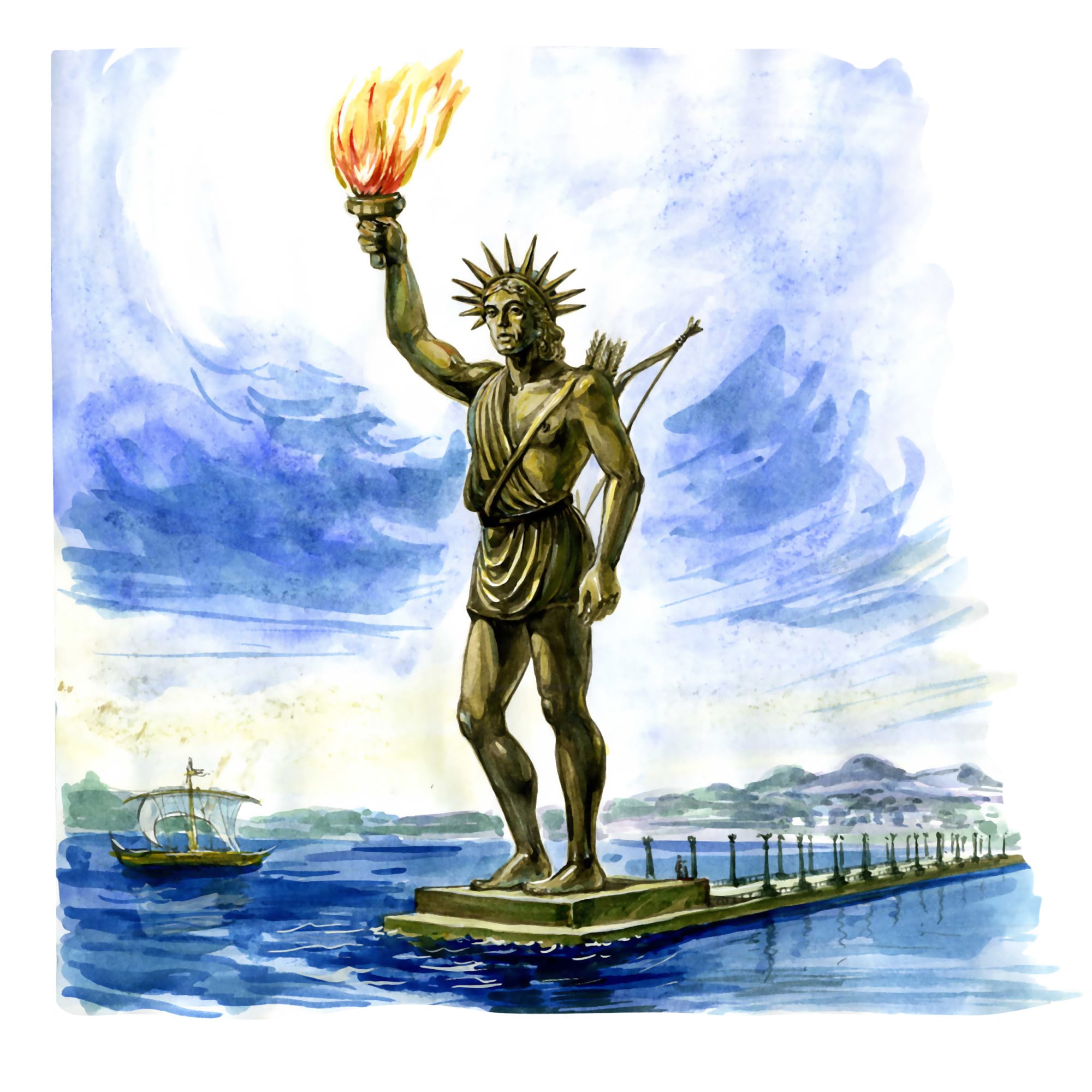 The Colossus of Rhodes was a statue of the Greek sun god Helios. Photo: Shutterstock