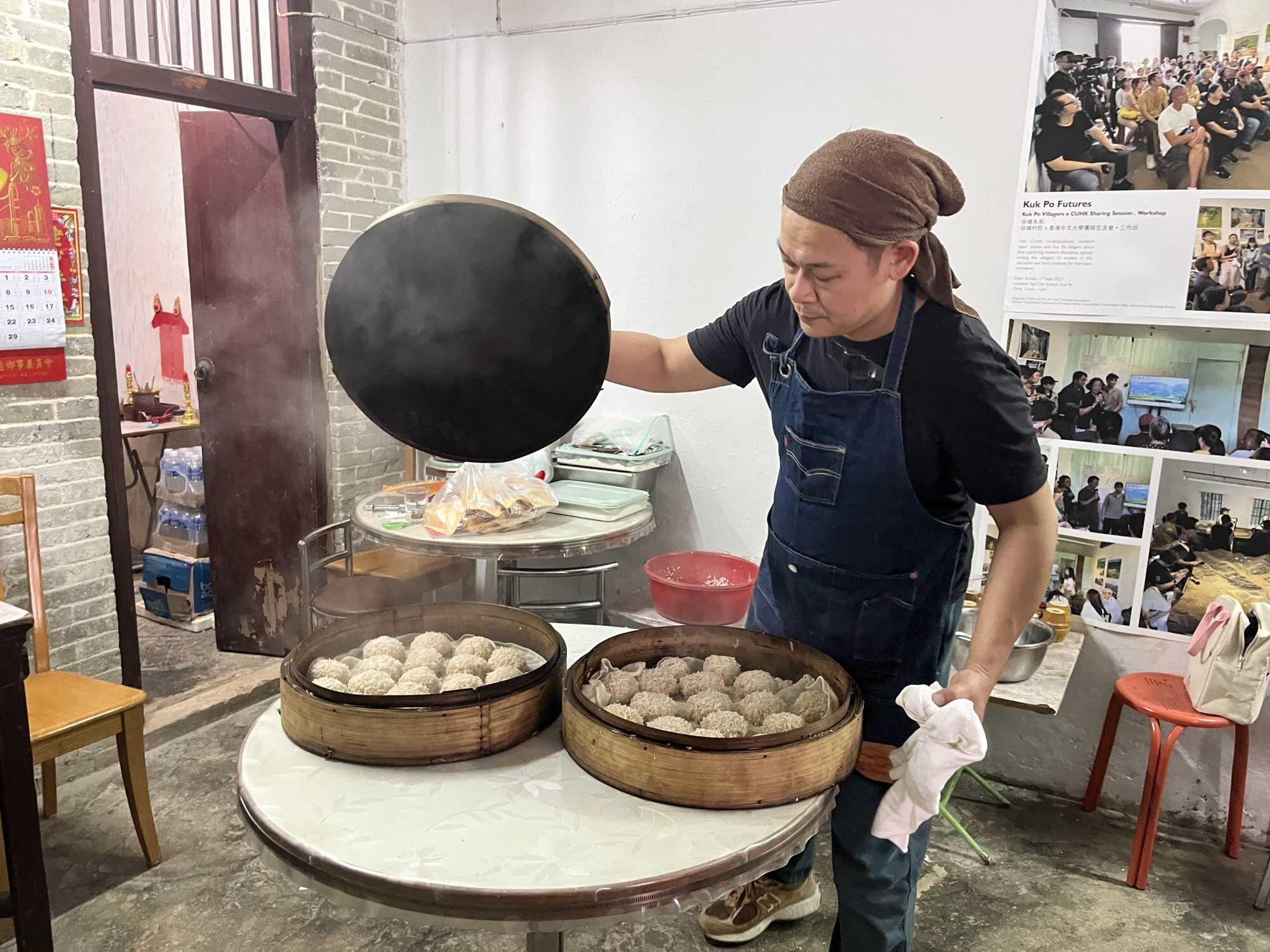 While cooking the Hakka feast, Joey Leung exchanged recipes with the villagers of Kuk Po to create a unique farm-to-table experience. Photo: Kelly Fung