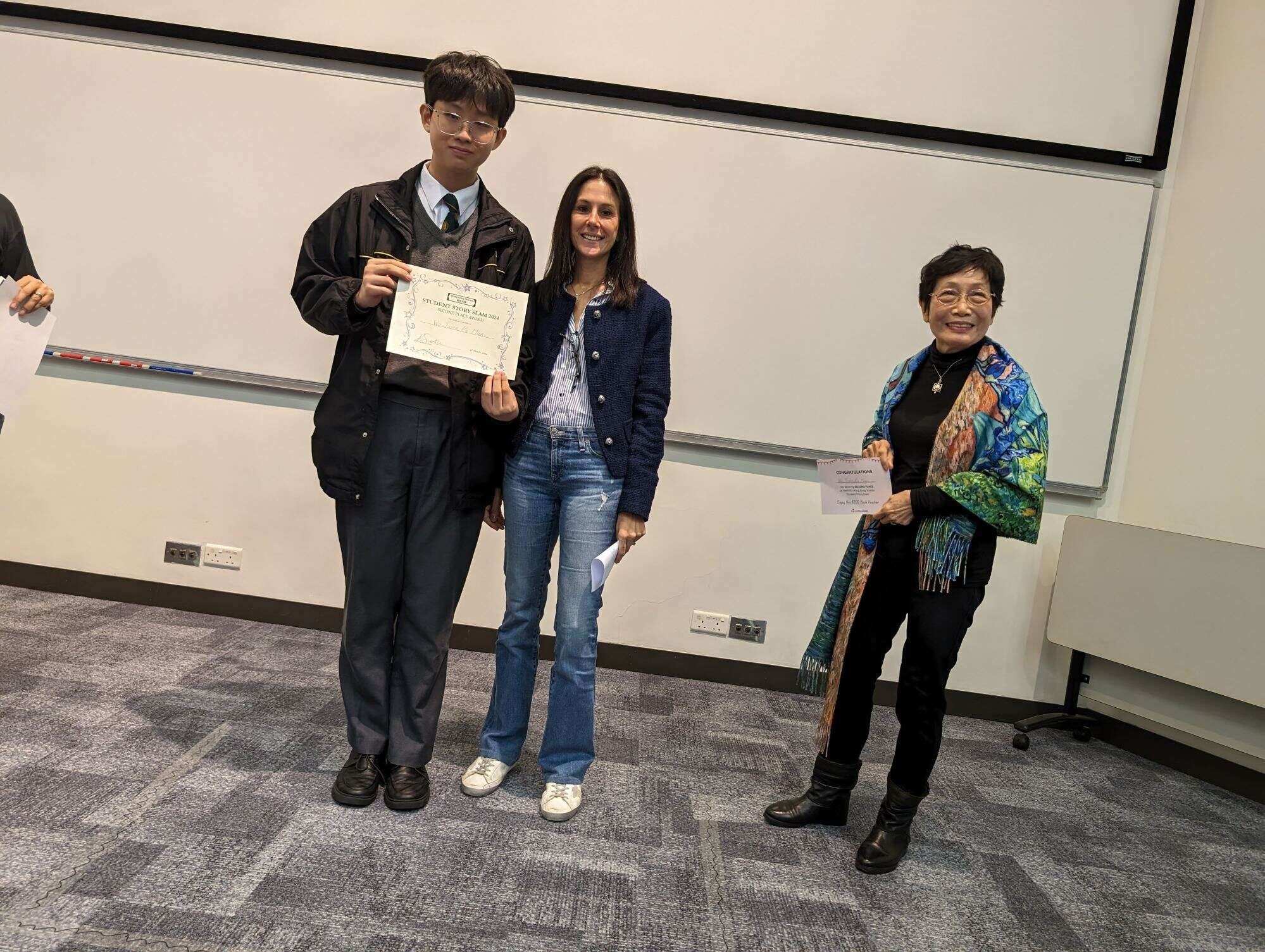 Javen Wu Ku-man from Ho Fung College (Sponsored by Sik Sik Yuen) won second-place at the Student Slam competition hosted by Hong Kong Stories. Photo: Handout