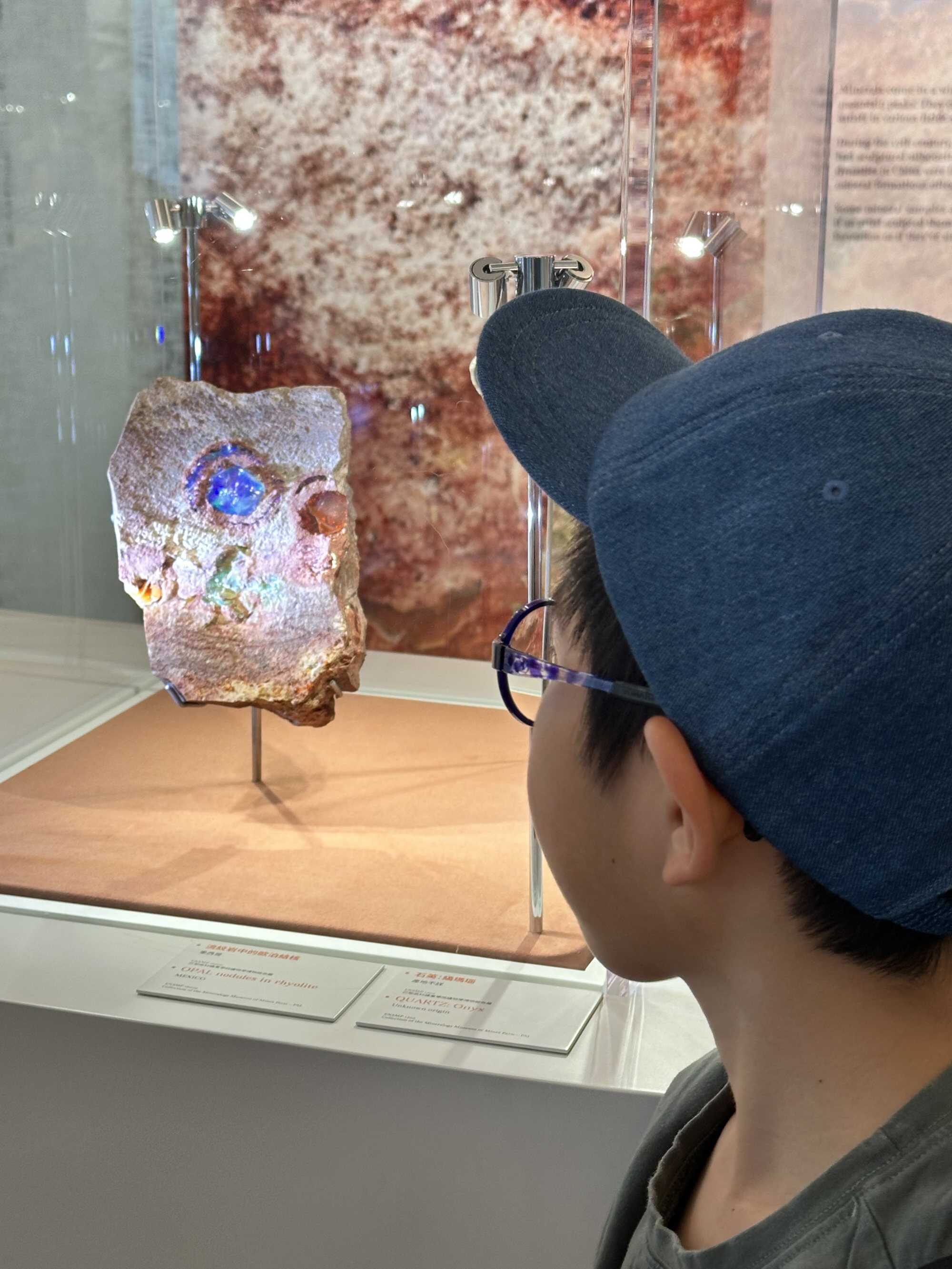 Thyler Ng enjoyed learning about minerals at a recent exhibition. Photo: Handout