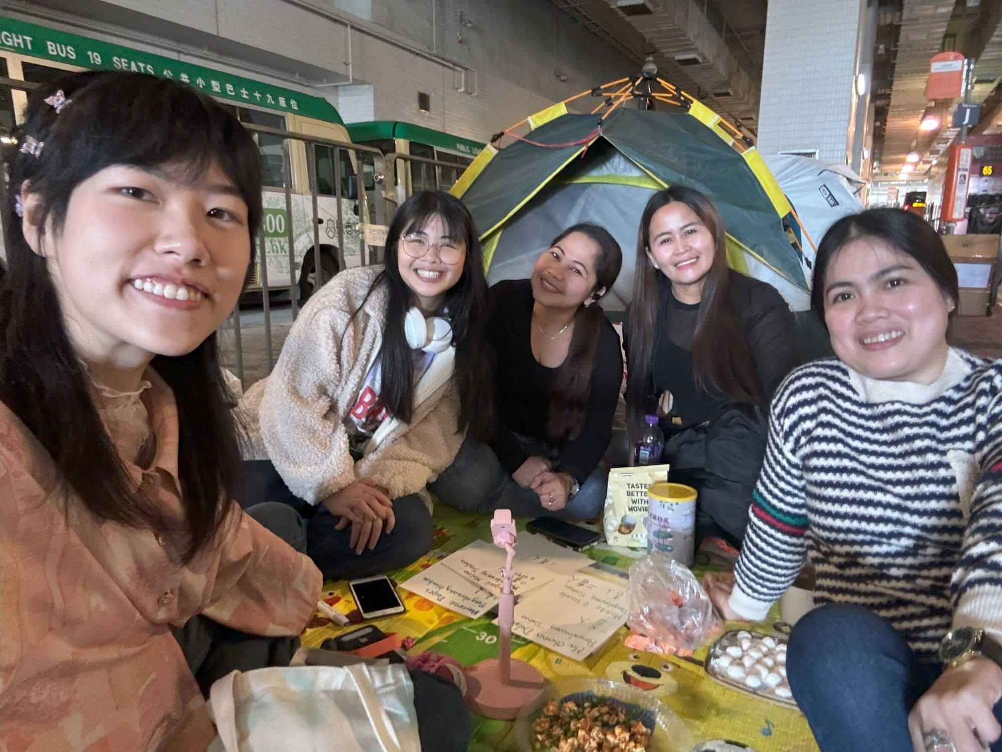 Tiff Chun (left), the founder of Second Home, has conducted street interviews with migrant workers. Photo: Handout