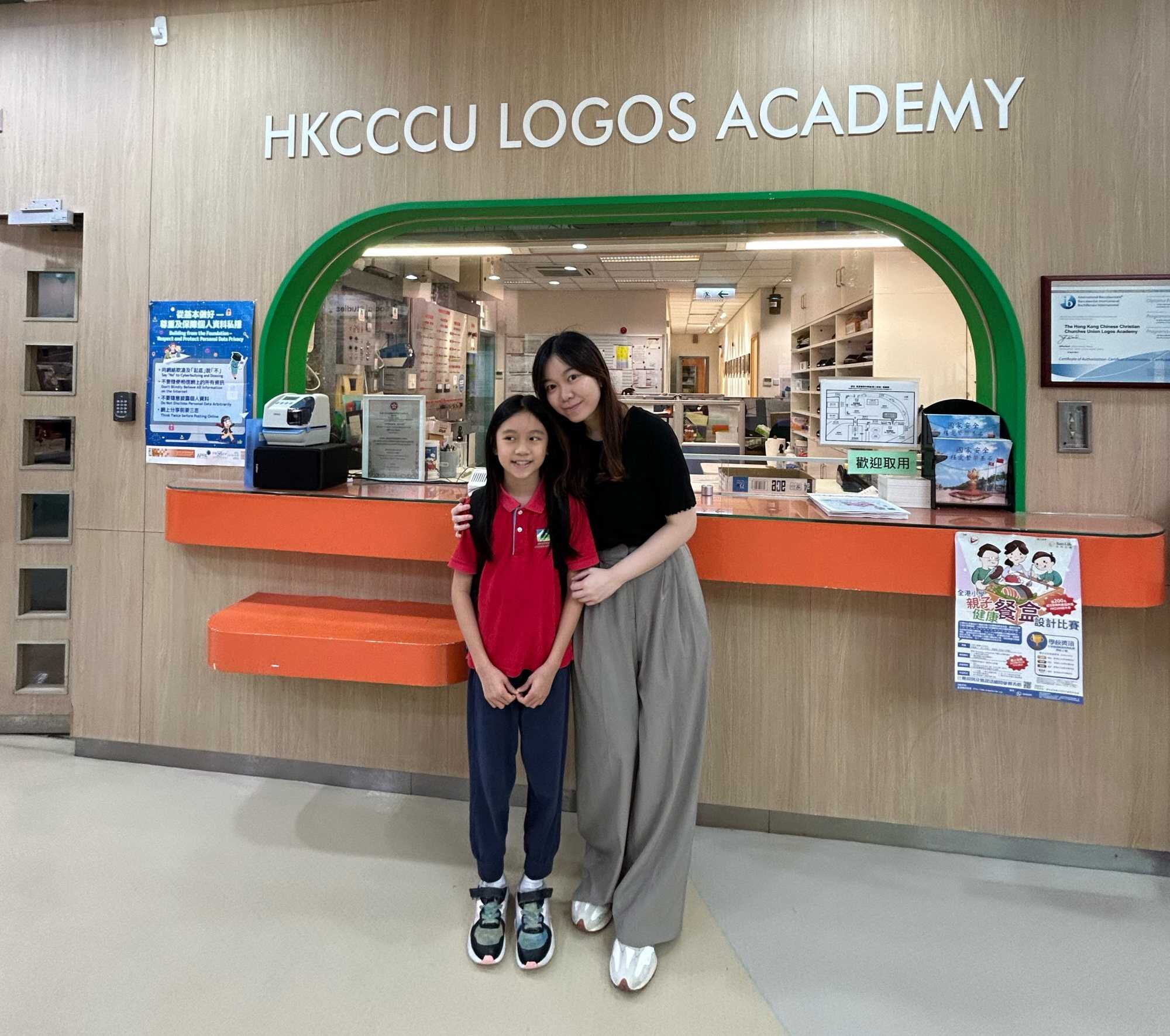 Chloe Fok (left) is a student at HKCCCU Logos Academy. Photo: Handout
