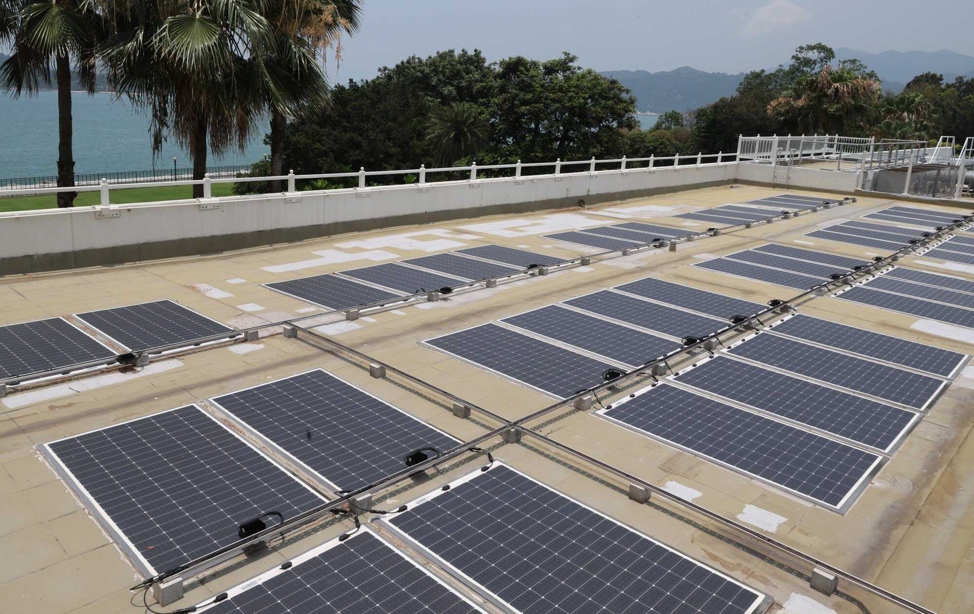 Solar panels on the rooftop of the Hong Kong Disneyland Hotel. Photo: Yik Yeung-man