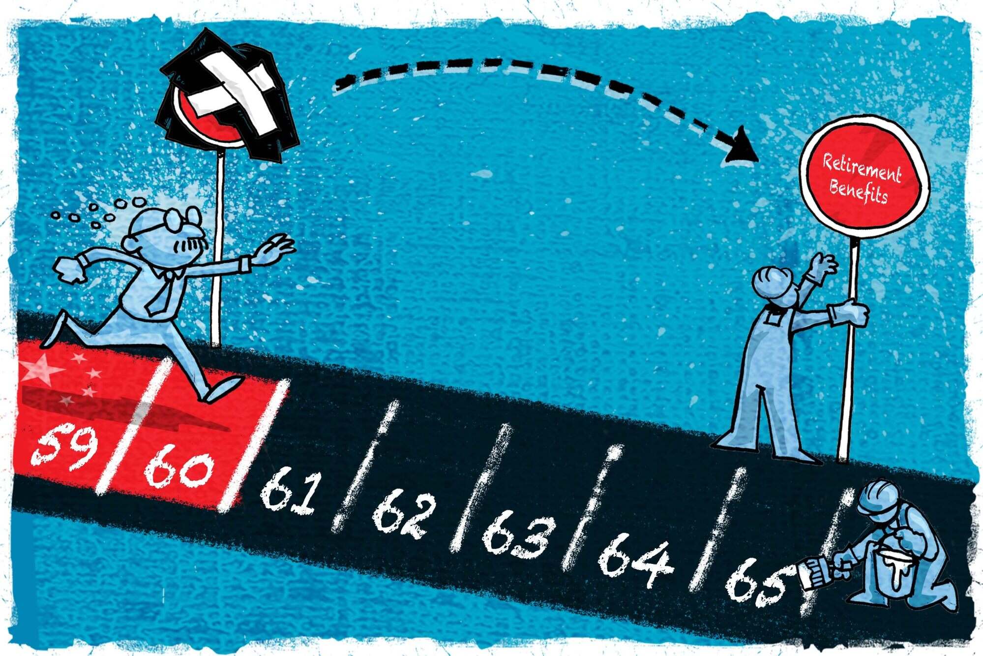 China’s plan to raise its retirement age has sparked concern among working and middle class citizens. Illustration: Henry Wong
