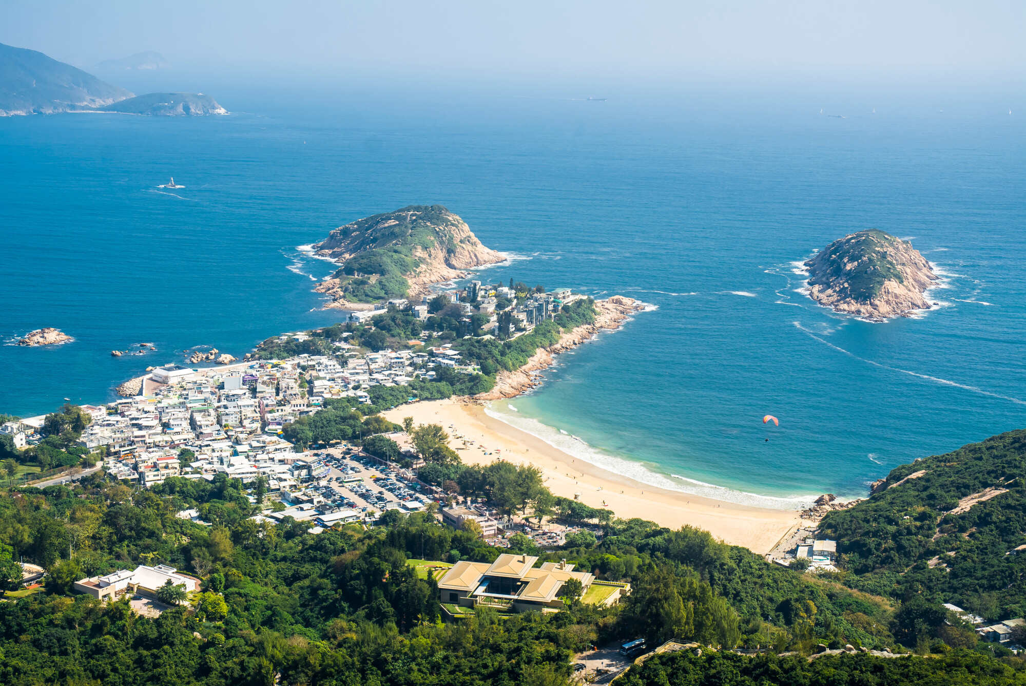 Shek O Beach as seen from the trail of Dragon’s Back in Hong Kong. Photo: Shutterstock