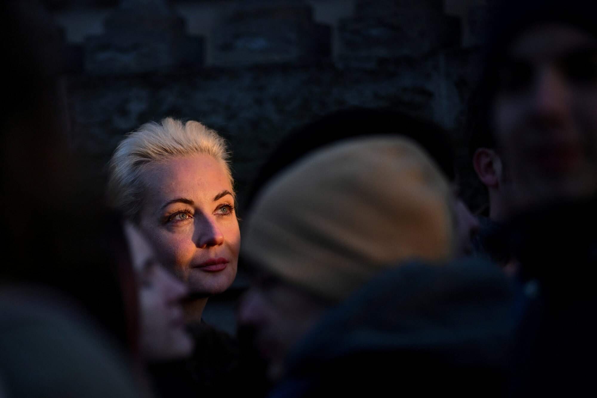 Yulia Navalnaya looks on as she stands in a queue outside the Russian Embassy in Berlin, Germany, on the final day of the presidential election in Russia. Photo: Reuters