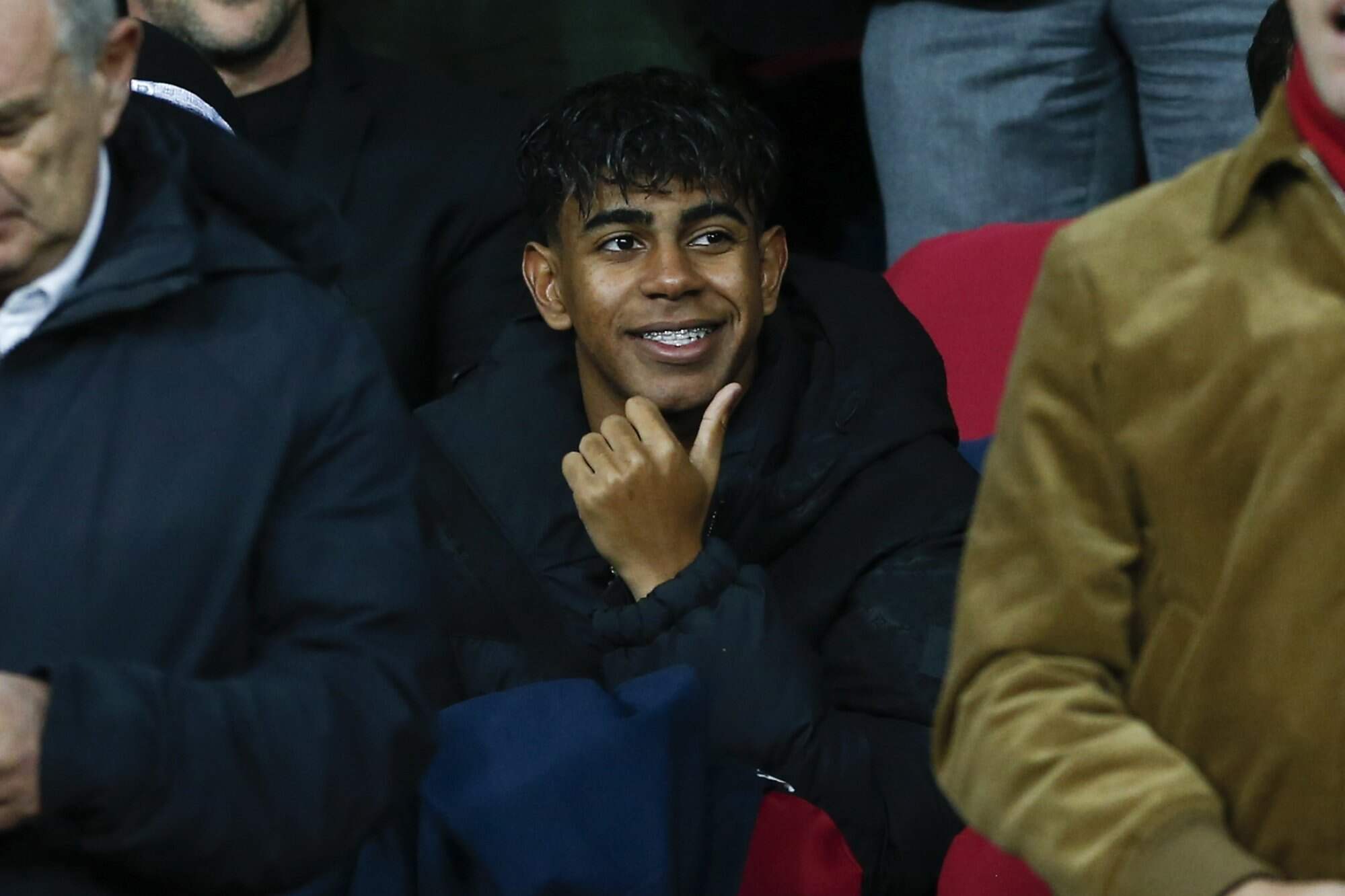 Barcelona’s Lamine Yamal reacts in the stands during the Spanish LaLiga EA Sports soccer match between FC Barcelona and Atletico de Madrid. Photo: EPA-EFE