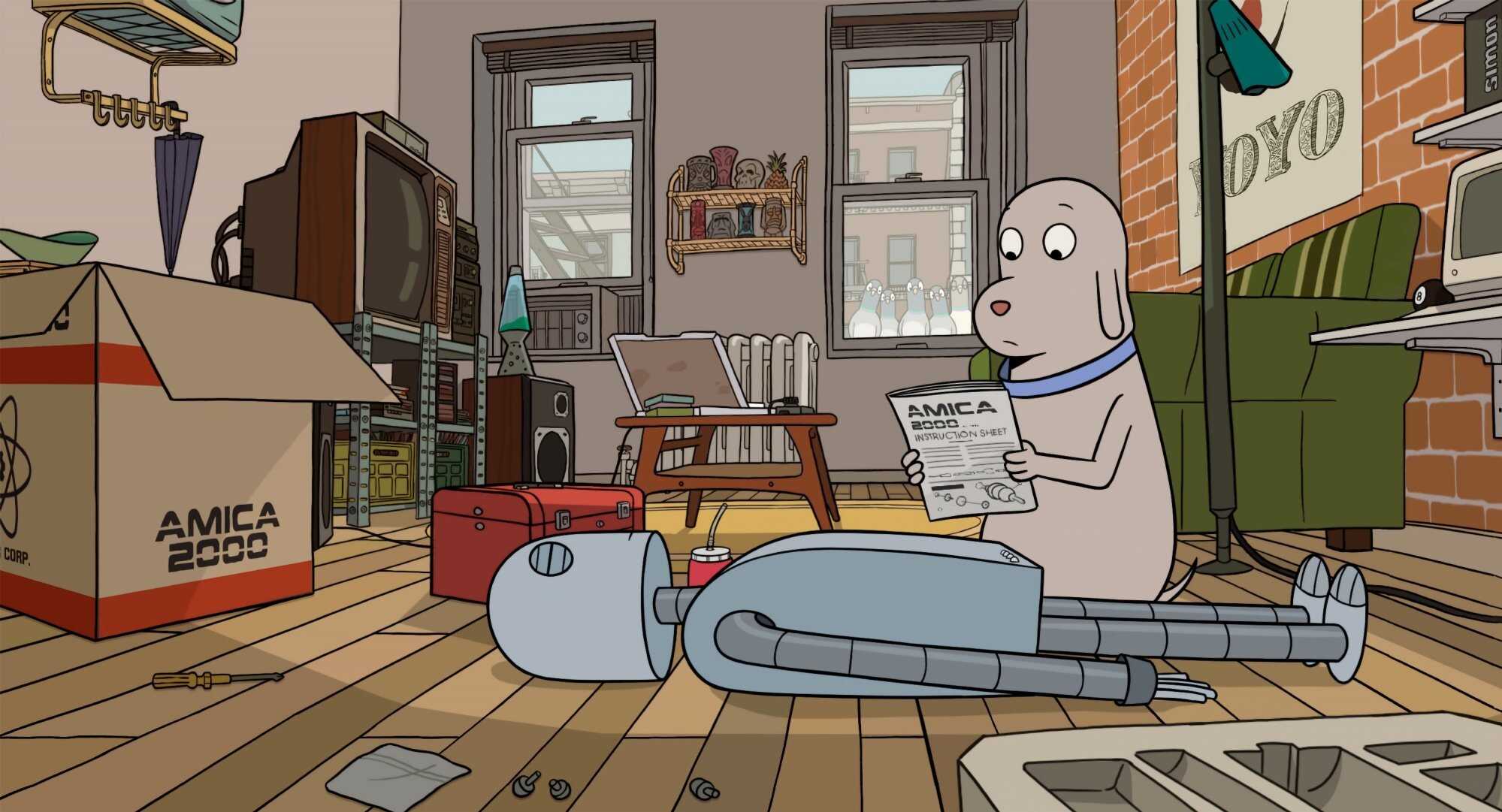 Dog and Robot in the animated film “Robot Dreams”. Photo: Arcadia Motion Pictures, Lokiz Films, Noodles Production, Les Films du Worso
