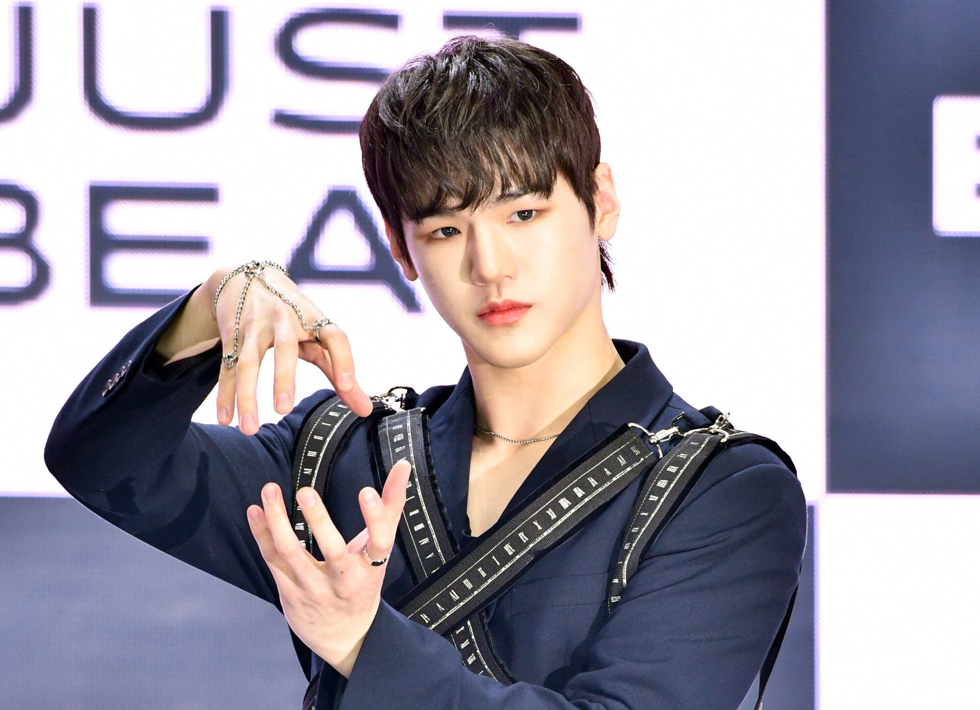 Bain of Just B attends a release showcase event for their first single album in Seoul, South Korea. Photo: The Chosunilbo JNS/Imazins via Getty Images