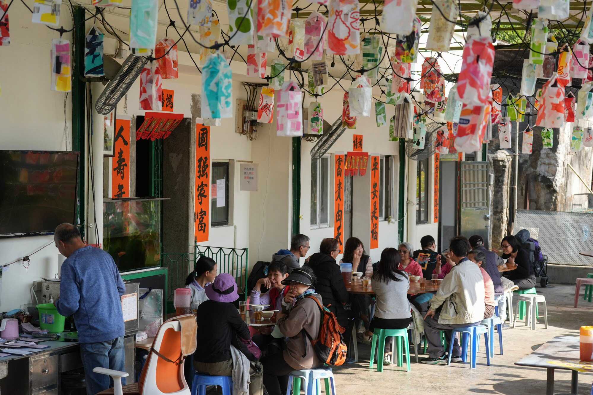 Visitors dine at Chung Kee Store during the Countryside Harvest Festival. Photo: Eugene Lee