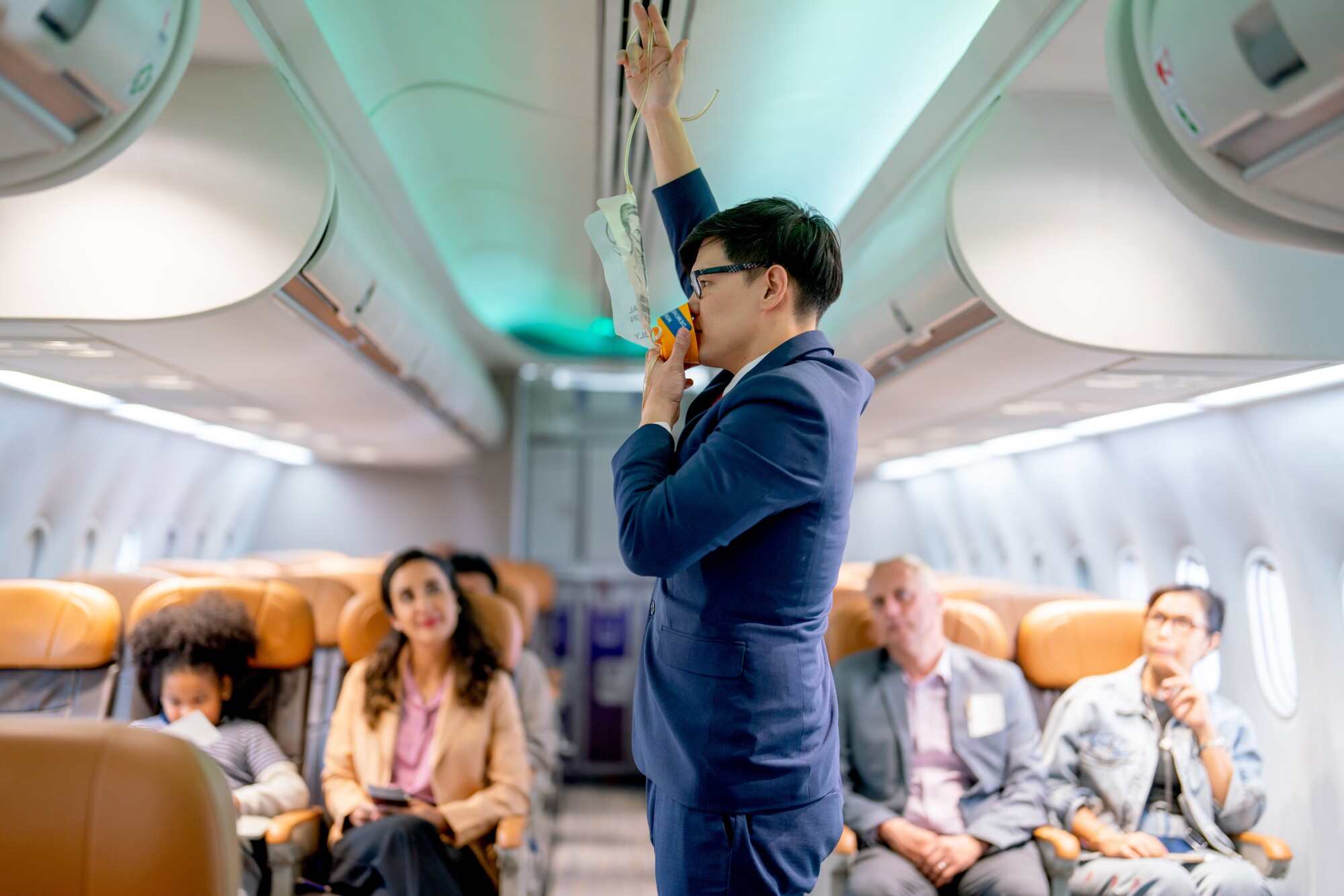 Oxygen masks help passengers breathe properly in case air pressure gets too low. Photo: Shutterstock