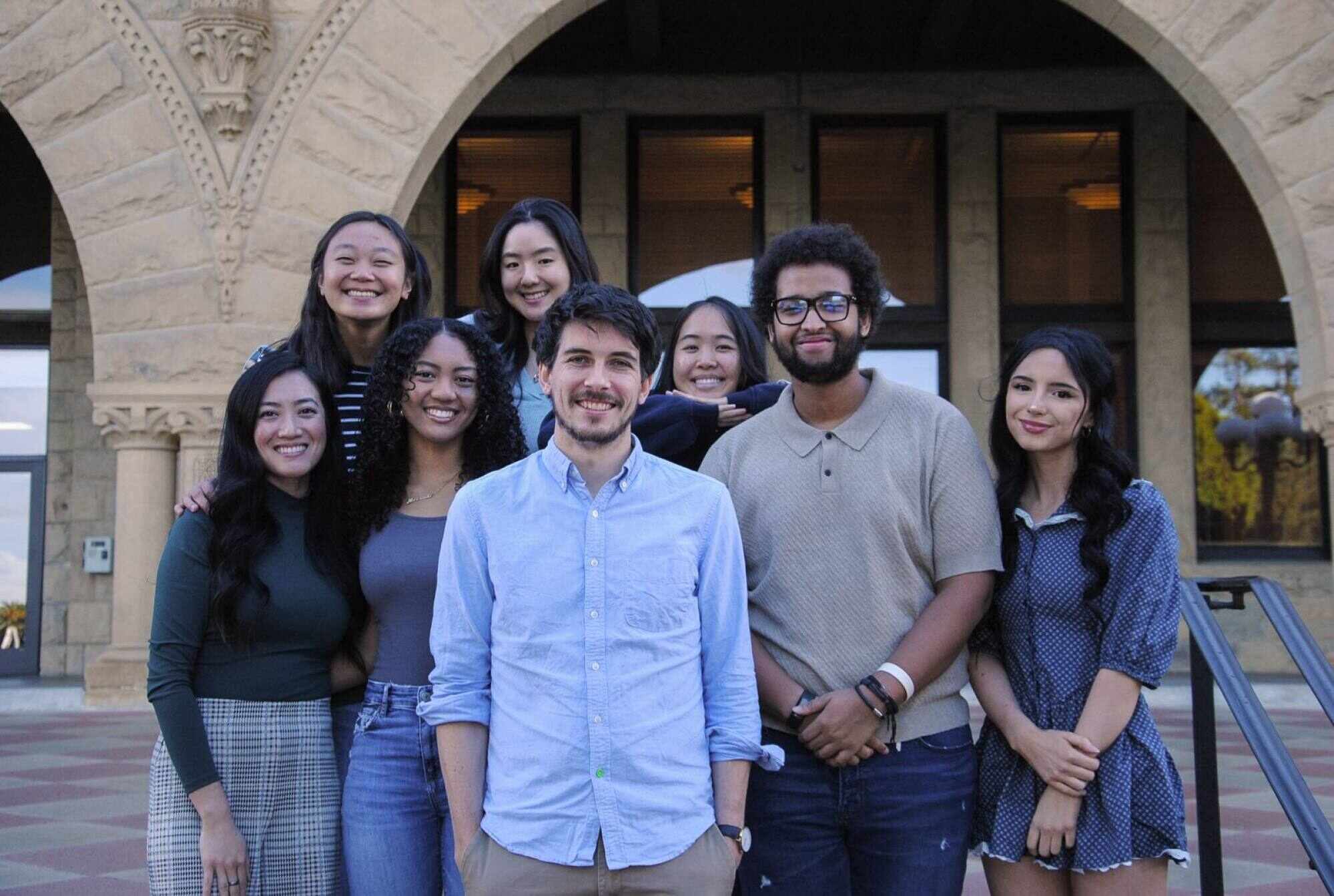 Clara Lu (top row, second from left) and her teammates at a developmental psychology lab. Photo: Handout