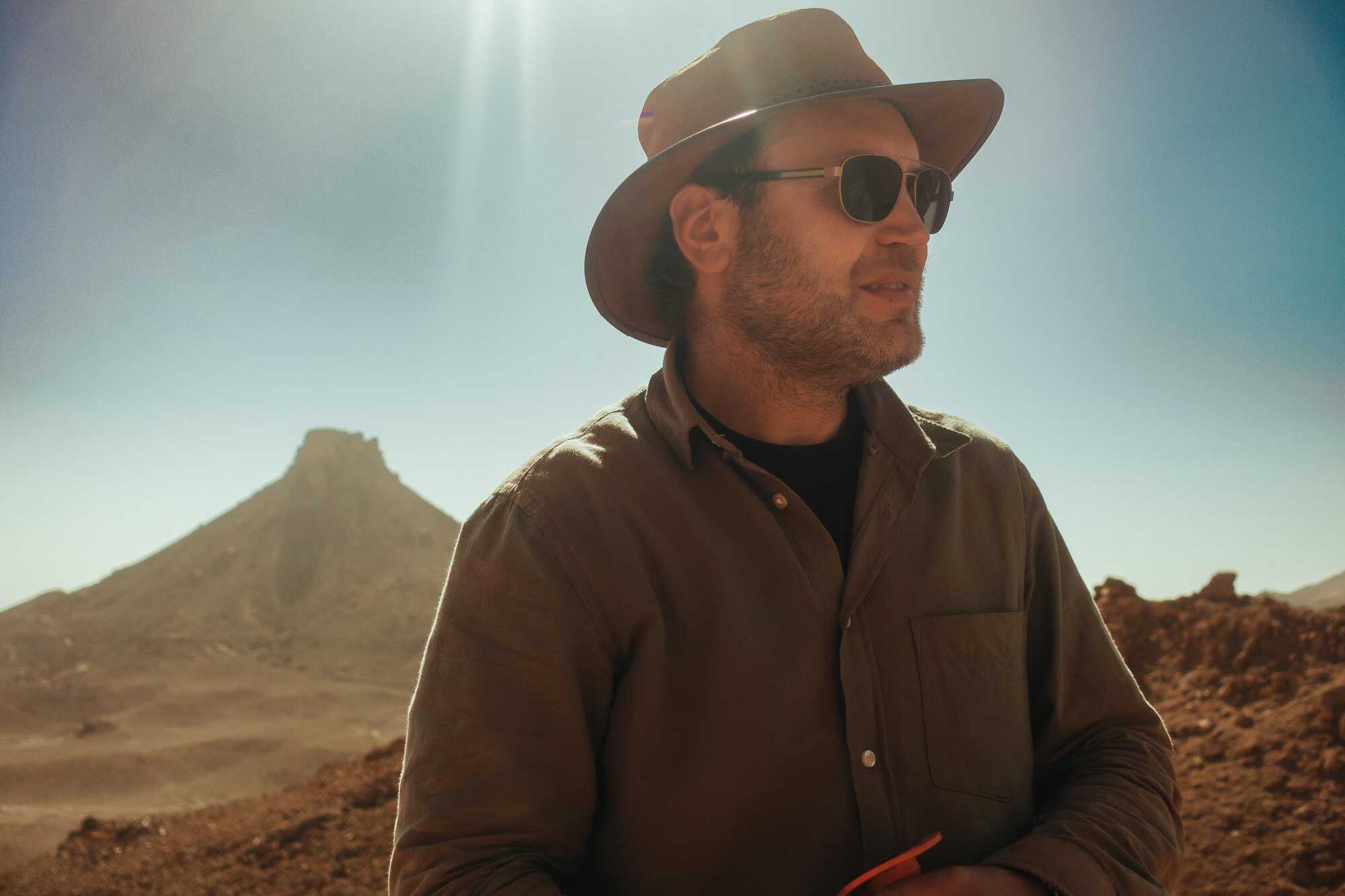 Dr Nizar Ibrahim, a senior lecturer in palaeontology, in the Sahara desert in Morocco. Photo: BBC