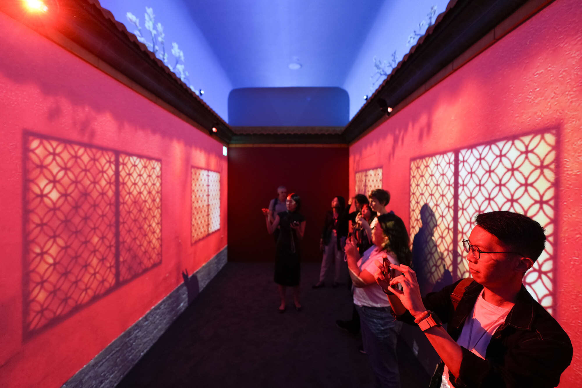 Projections show shadows of the windows as they change with the seasons in the Forbidden City. Photo: Eugene Lee